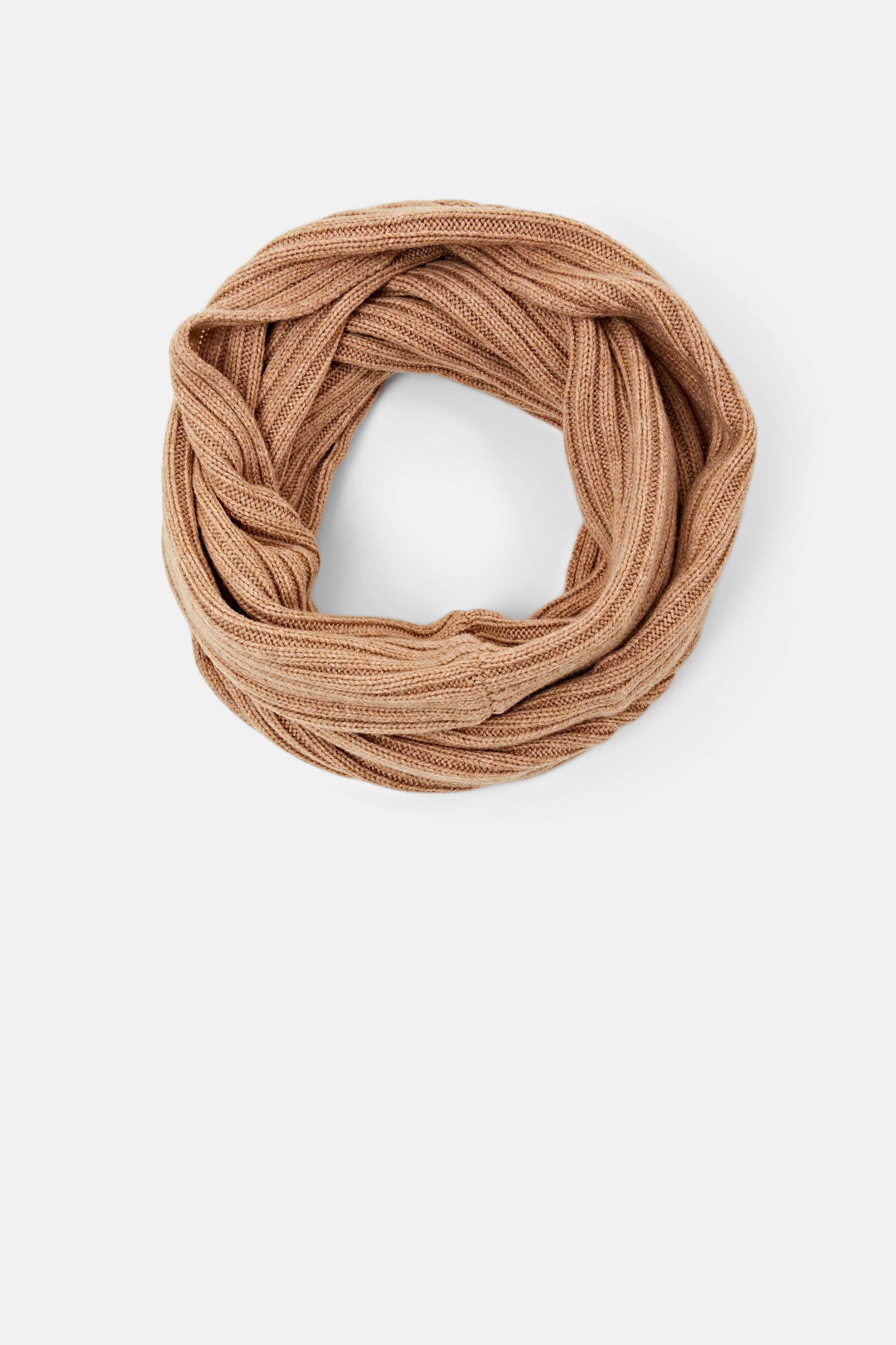 Esprit Rib-knit blend wool scarf, tube