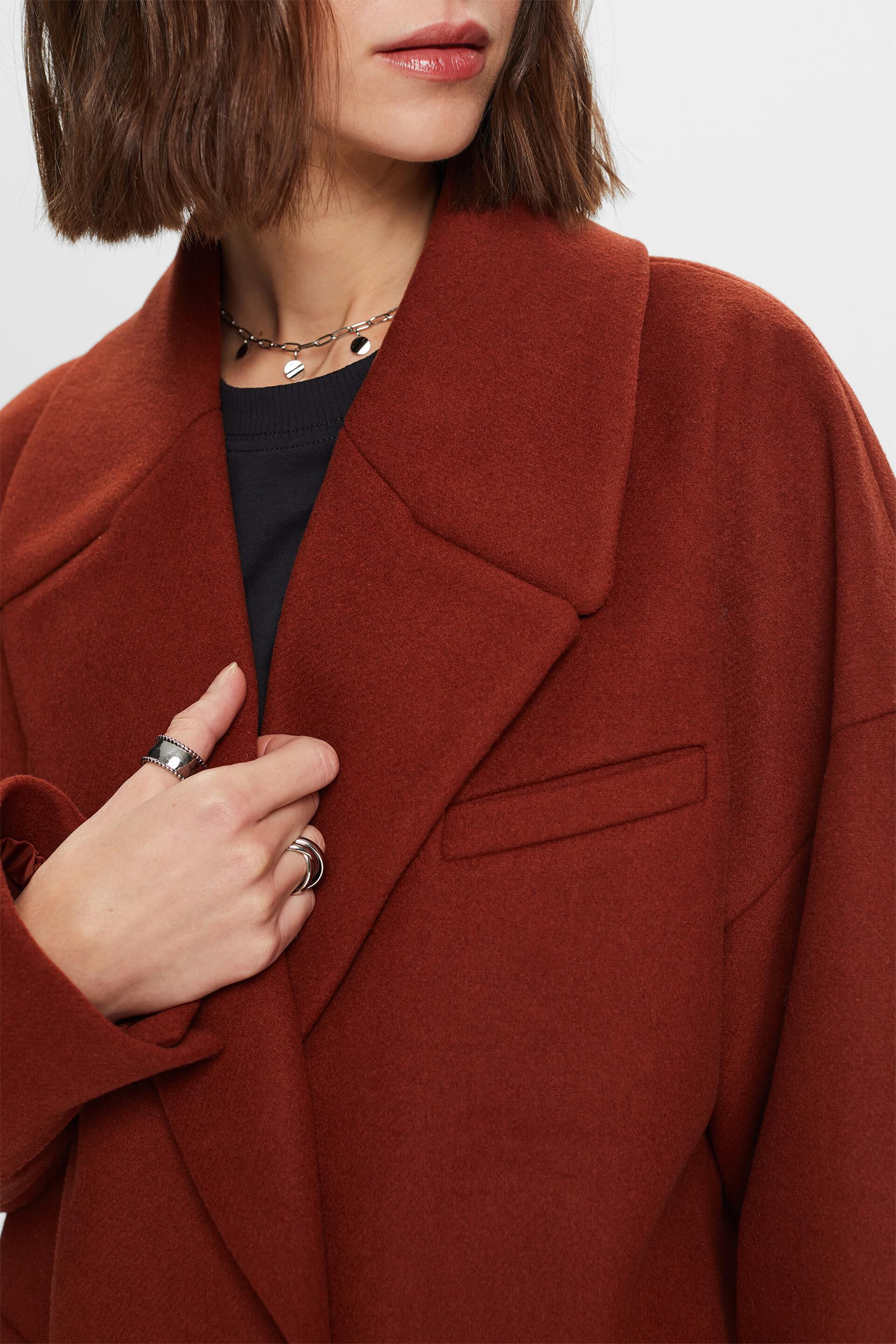 Esprit Damen Recycelt: Mantel aus Wollmischung
