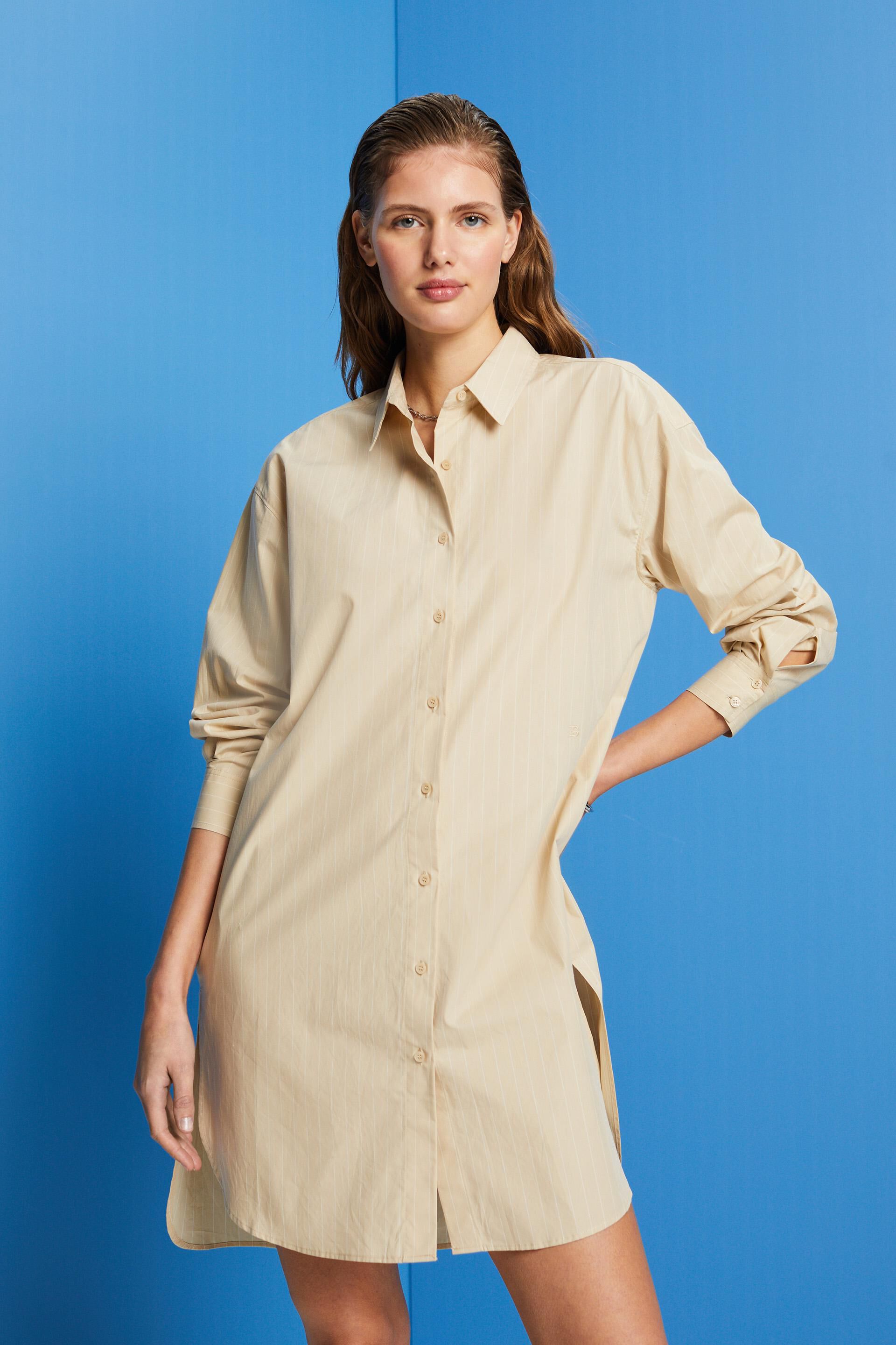 Esprit 100% dress, shirt Pinstriped cotton