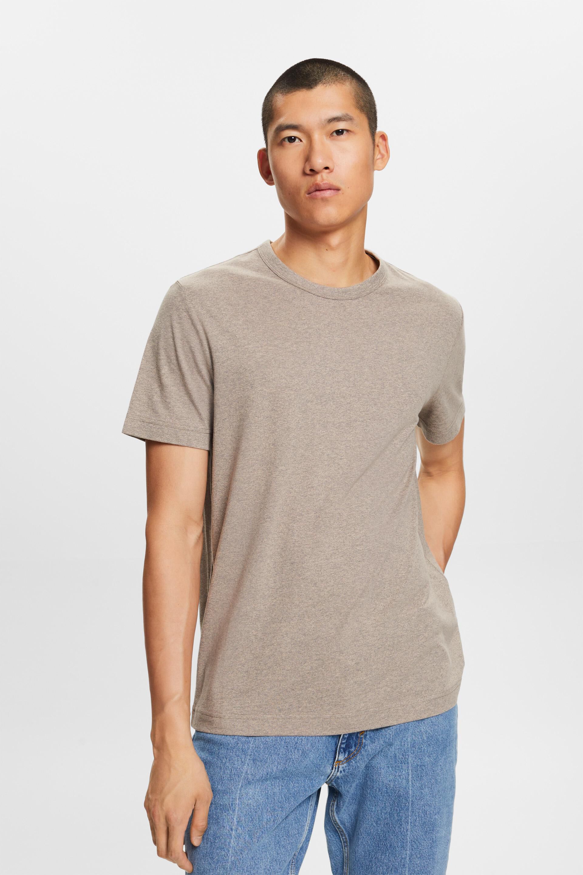 Jersey-T-Shirt mit Rundhalsausschnitt, Baumwollmischung