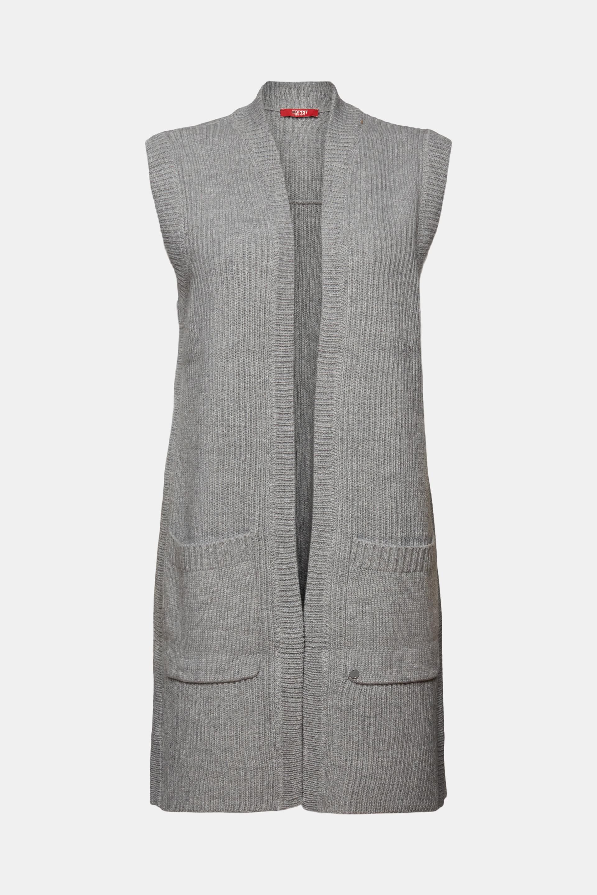 Esprit Recycled: cardigan sleeveless longline
