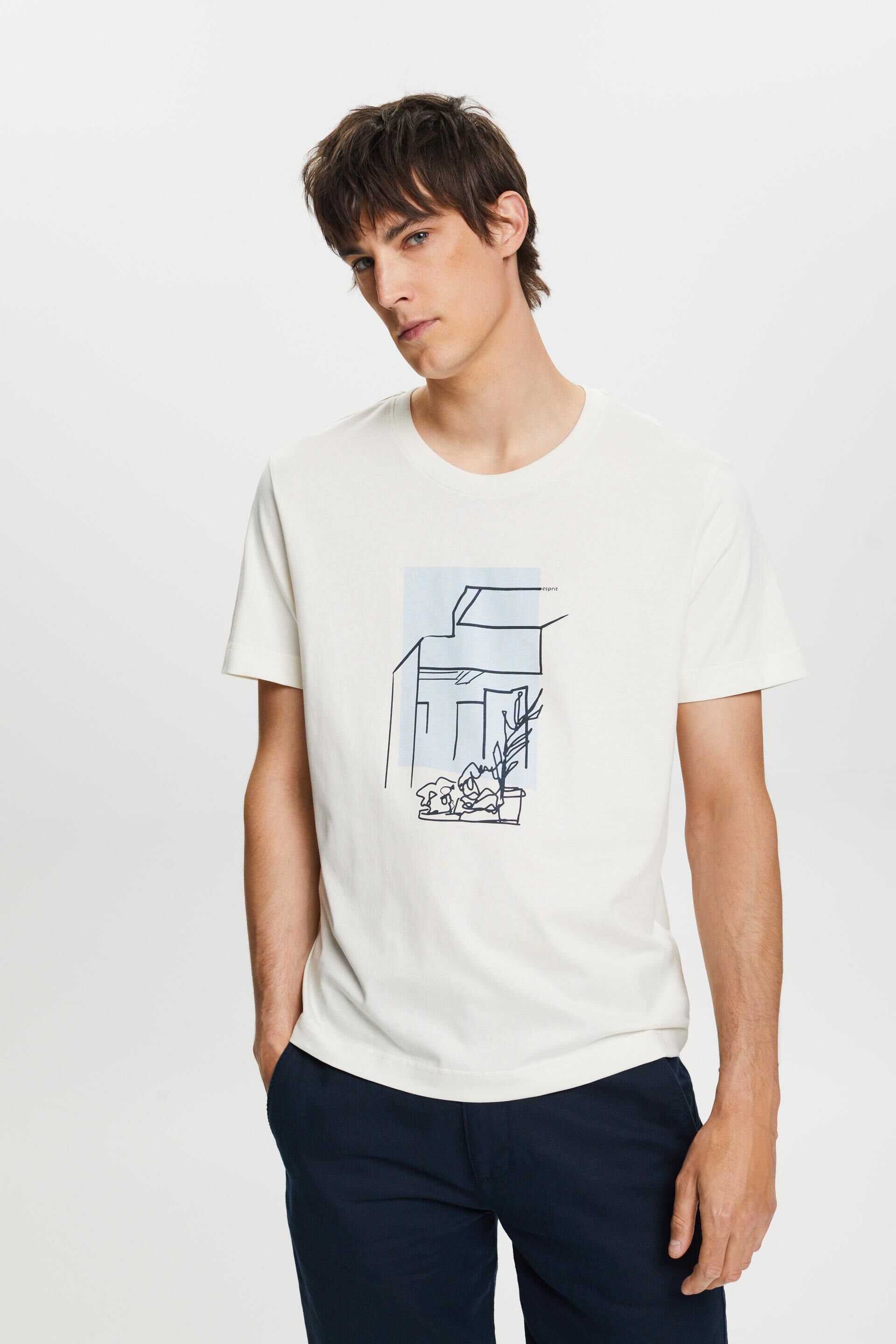 T-Shirt mit Frontprint, 100 % Baumwolle