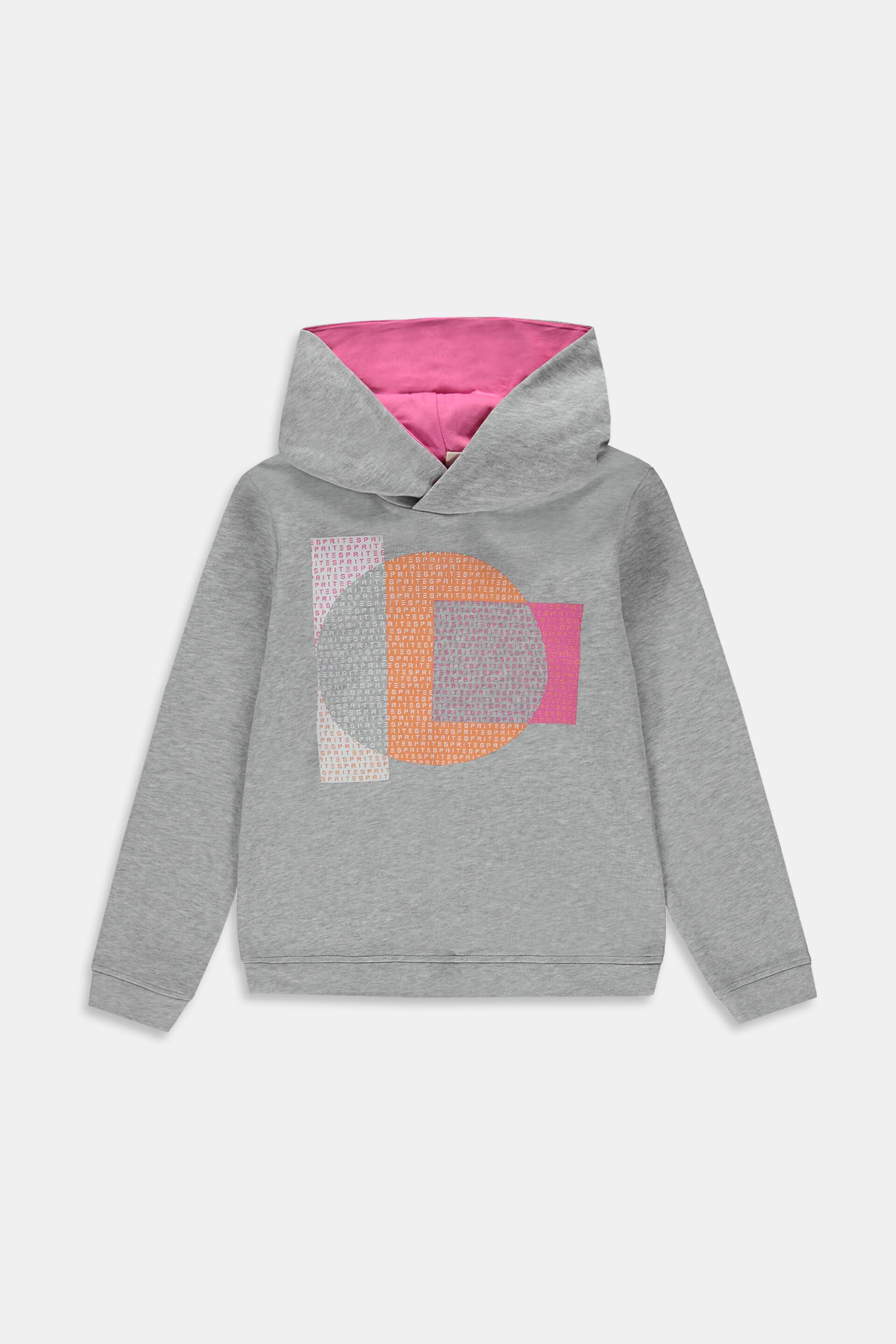 Esprit Outlet Cotton hoodie with geo print on chest
