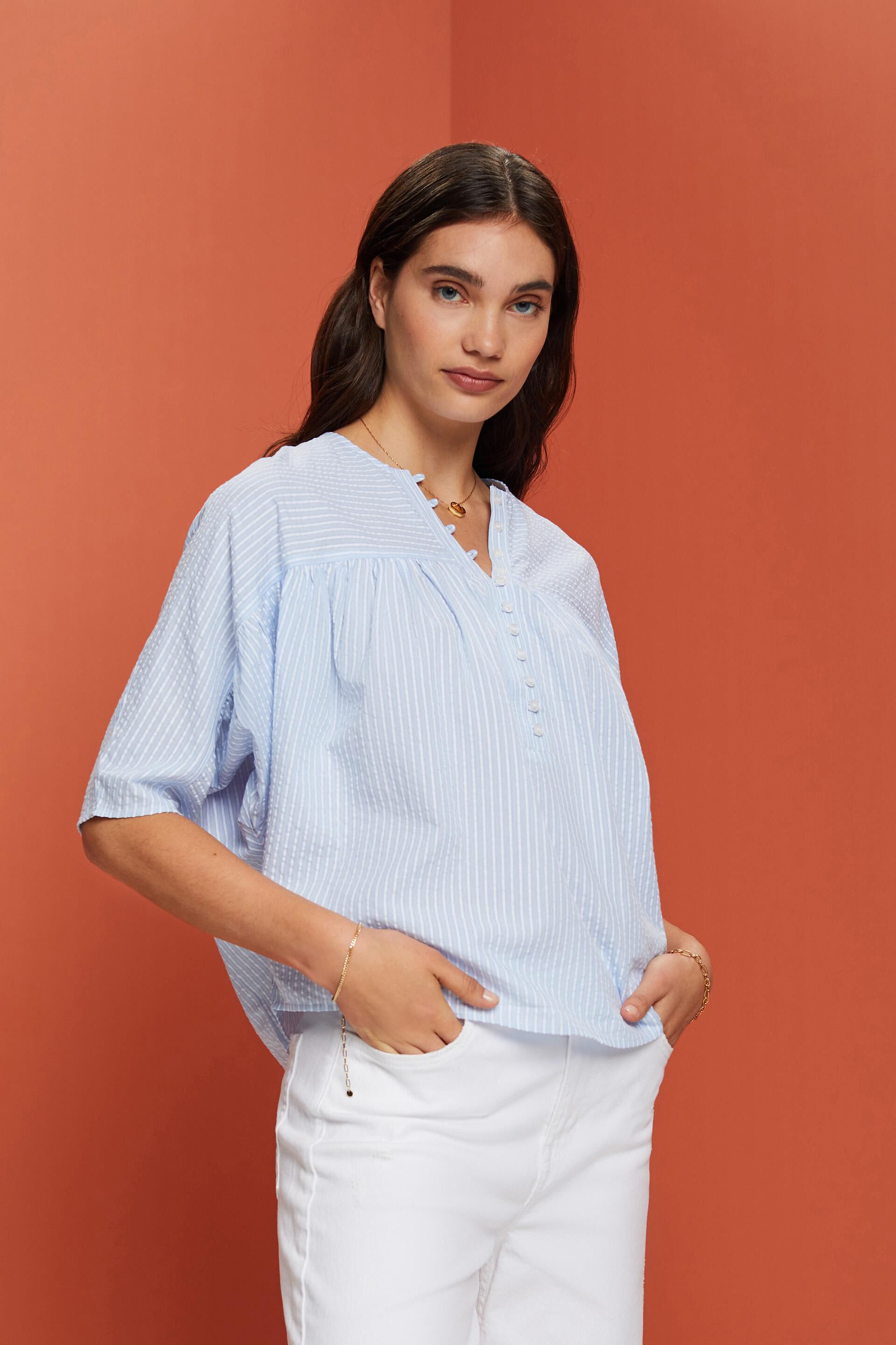 Esprit Damen Textured short-sleeve blouse
