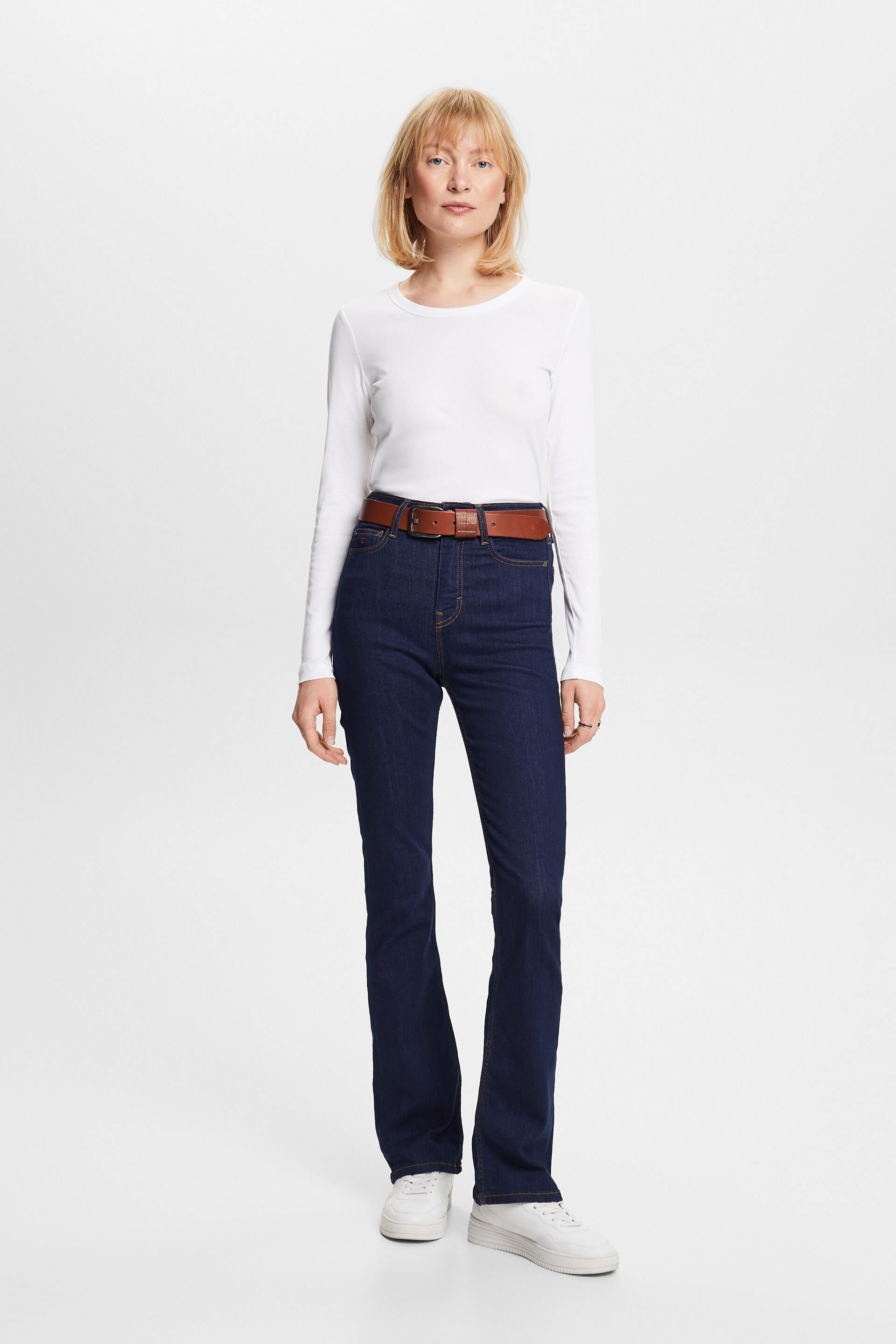 Esprit Damen Hochwertige Bootcut-Jeans hohem Bund mit