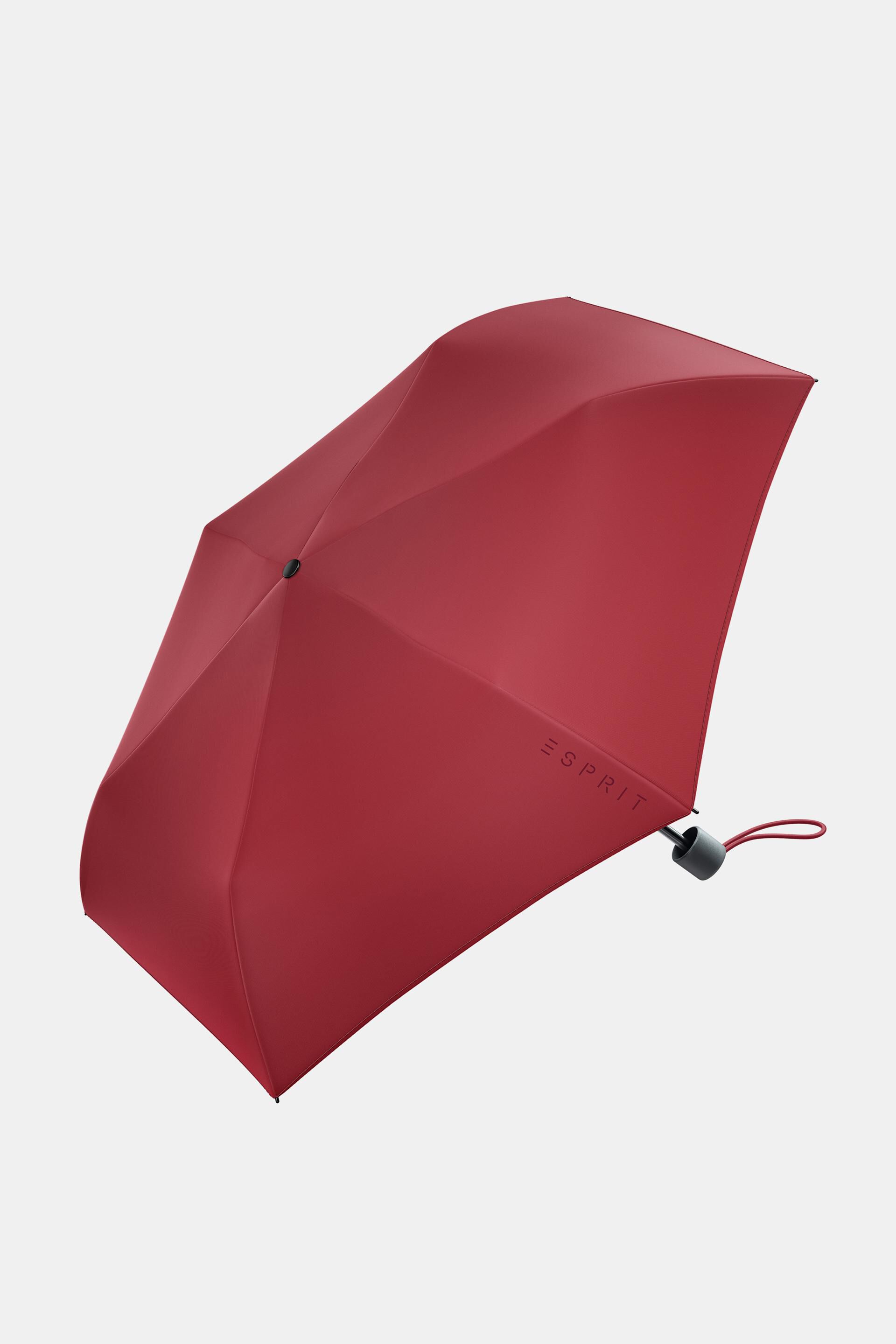 Esprit Mode Pocket umbrella in red with logo print