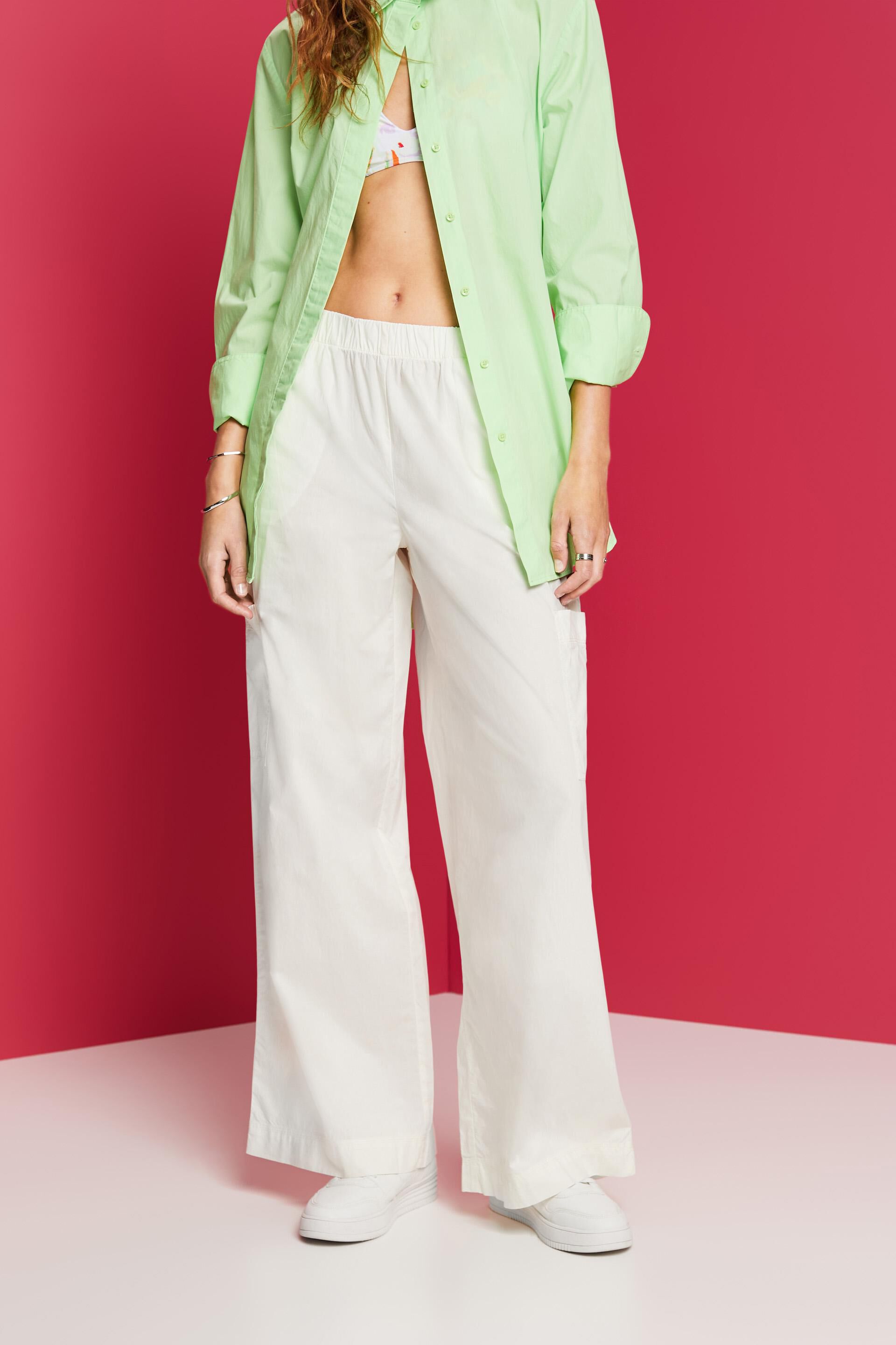 Esprit Damen Pull-on cargo trousers, 100% cotton