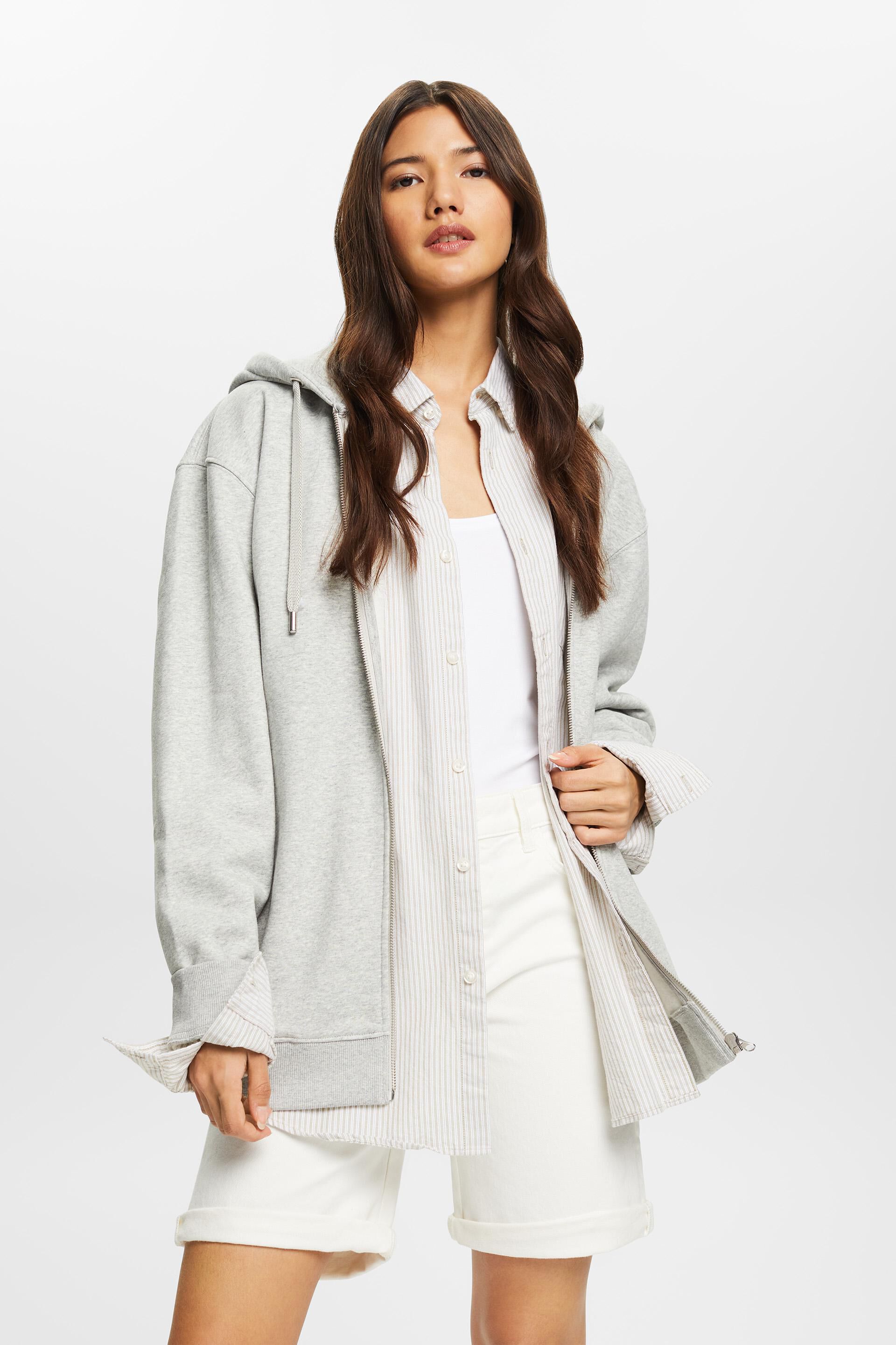 Esprit Damen Recycled: oversized zipper hoodie
