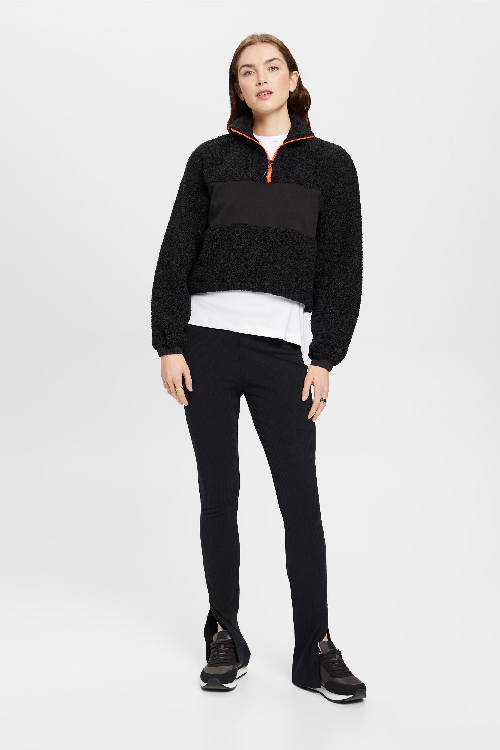 Esprit Damen Sweatshirt mit halbem Reißverschluss aus gemischtem Material