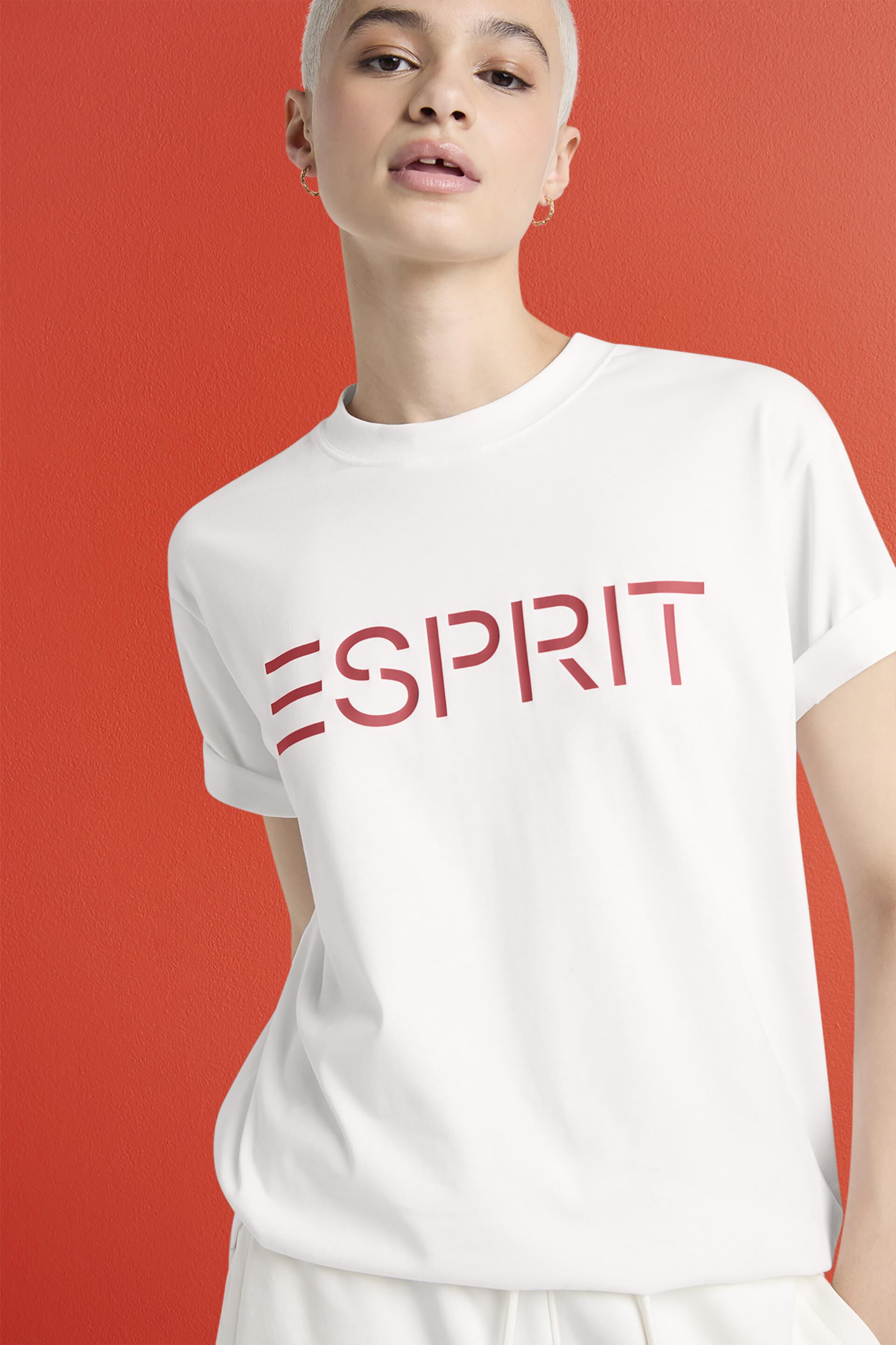 Esprit mit Jersey-Baumwolle T-Shirt aus Logo
