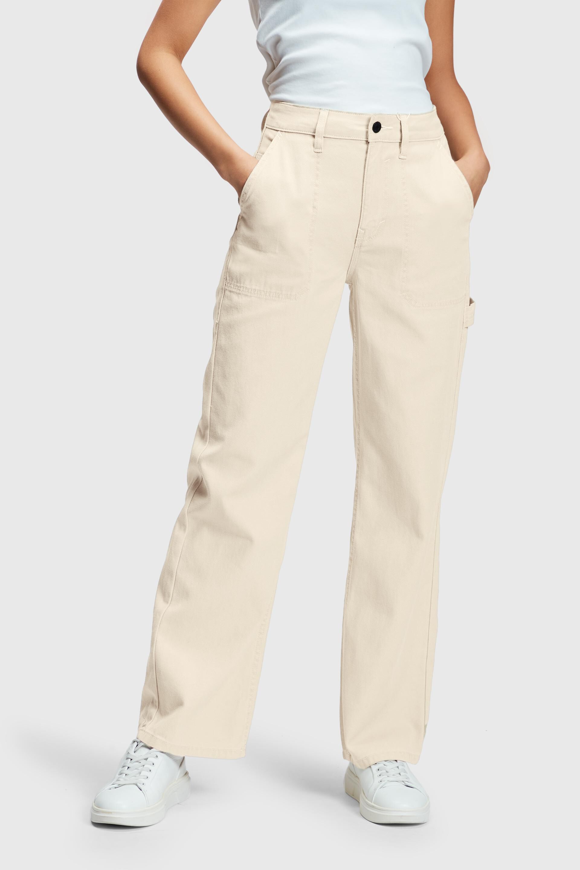 Workwear-Jeans mit hohem Bund und geradem Bein im 90er-Jahre-Stil