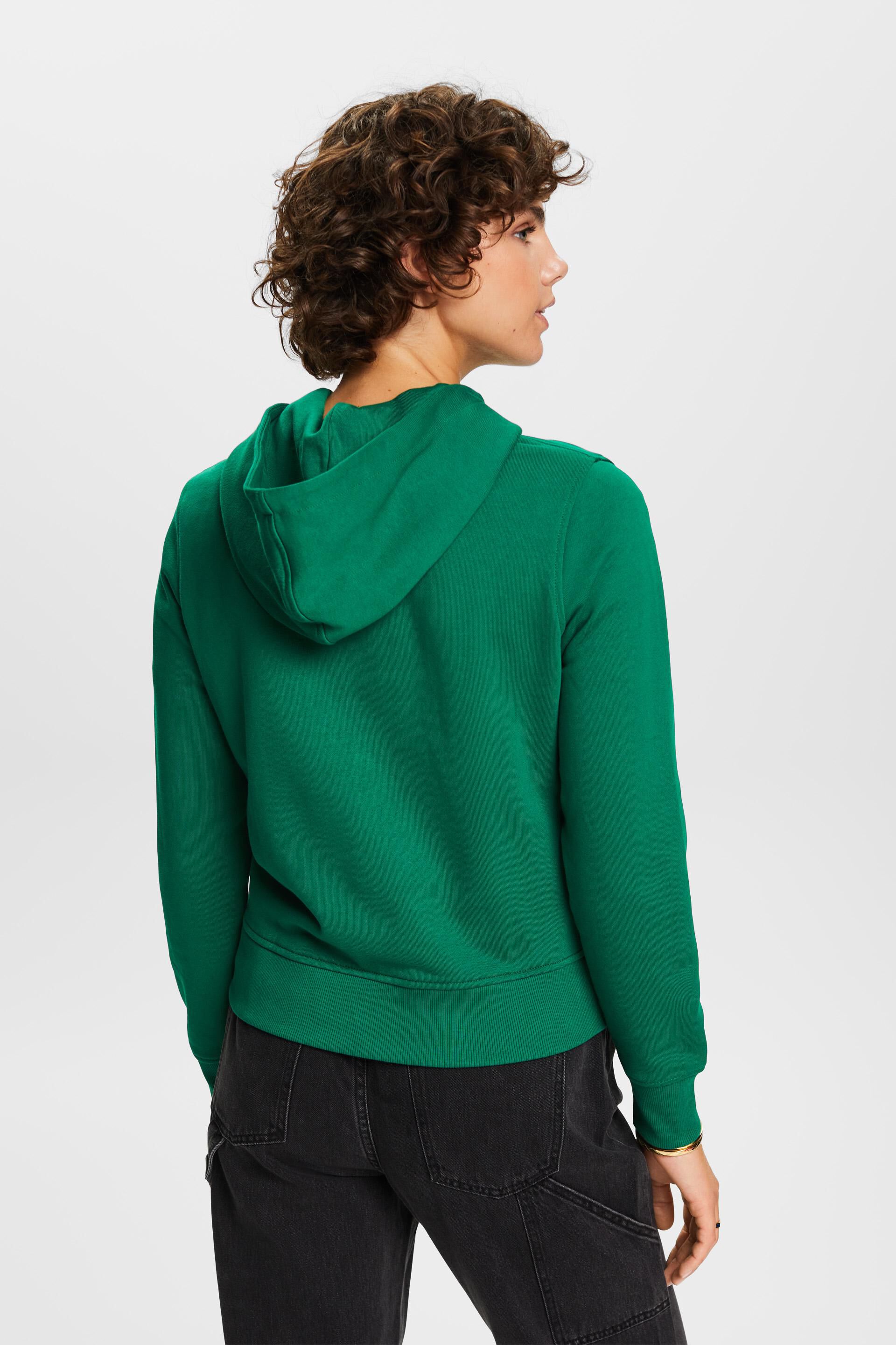 Esprit Damen Kapuzenpullover mit aufgesticktem Bio-Baumwolle Logo