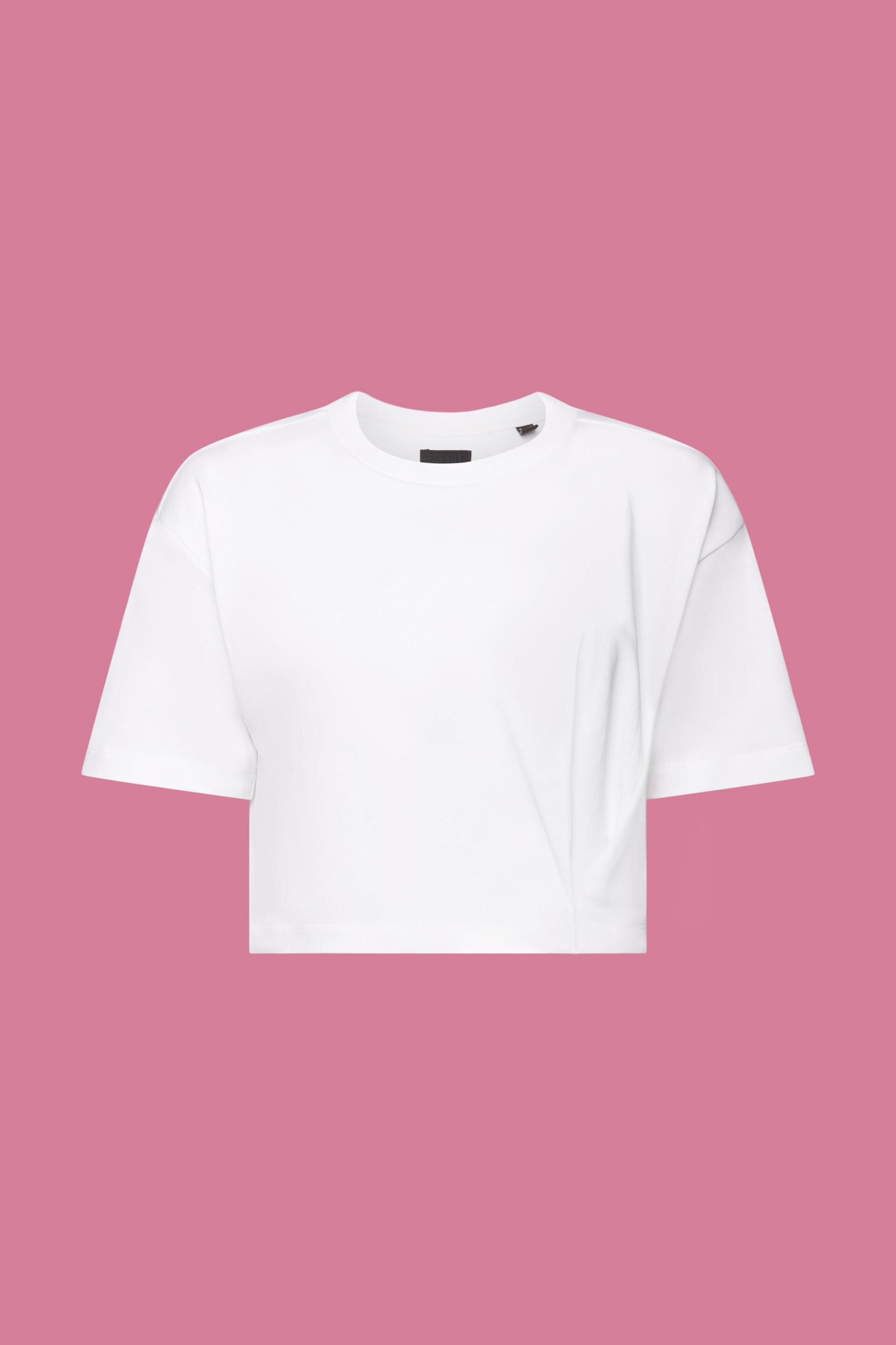 Esprit Damen Kurzes T-Shirt mit Rundhalsausschnitt