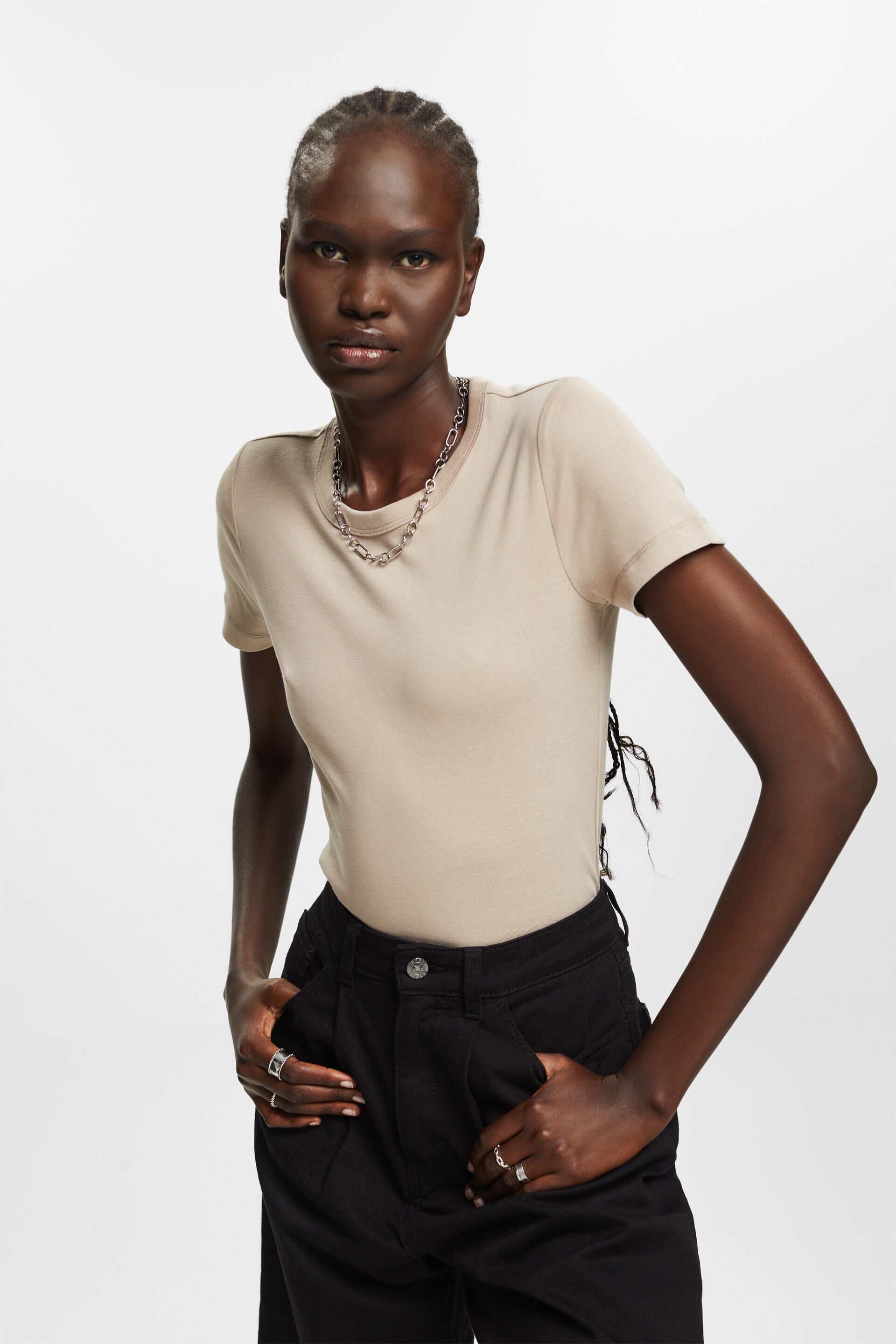 Esprit Baumwolle % mit Rundhalsausschnitt, T-Shirt 100