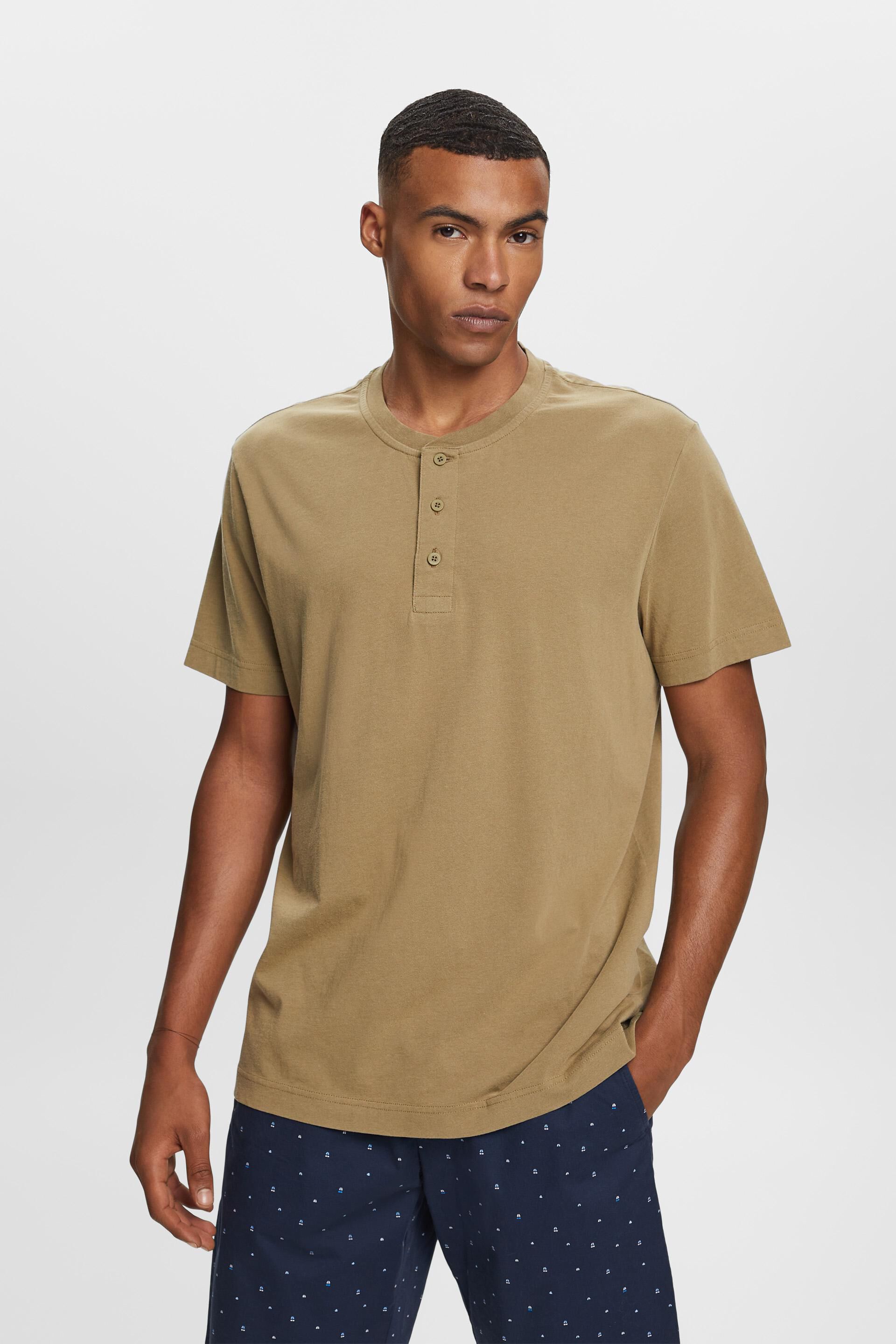 Esprit 100% Henley t-shirt, cotton