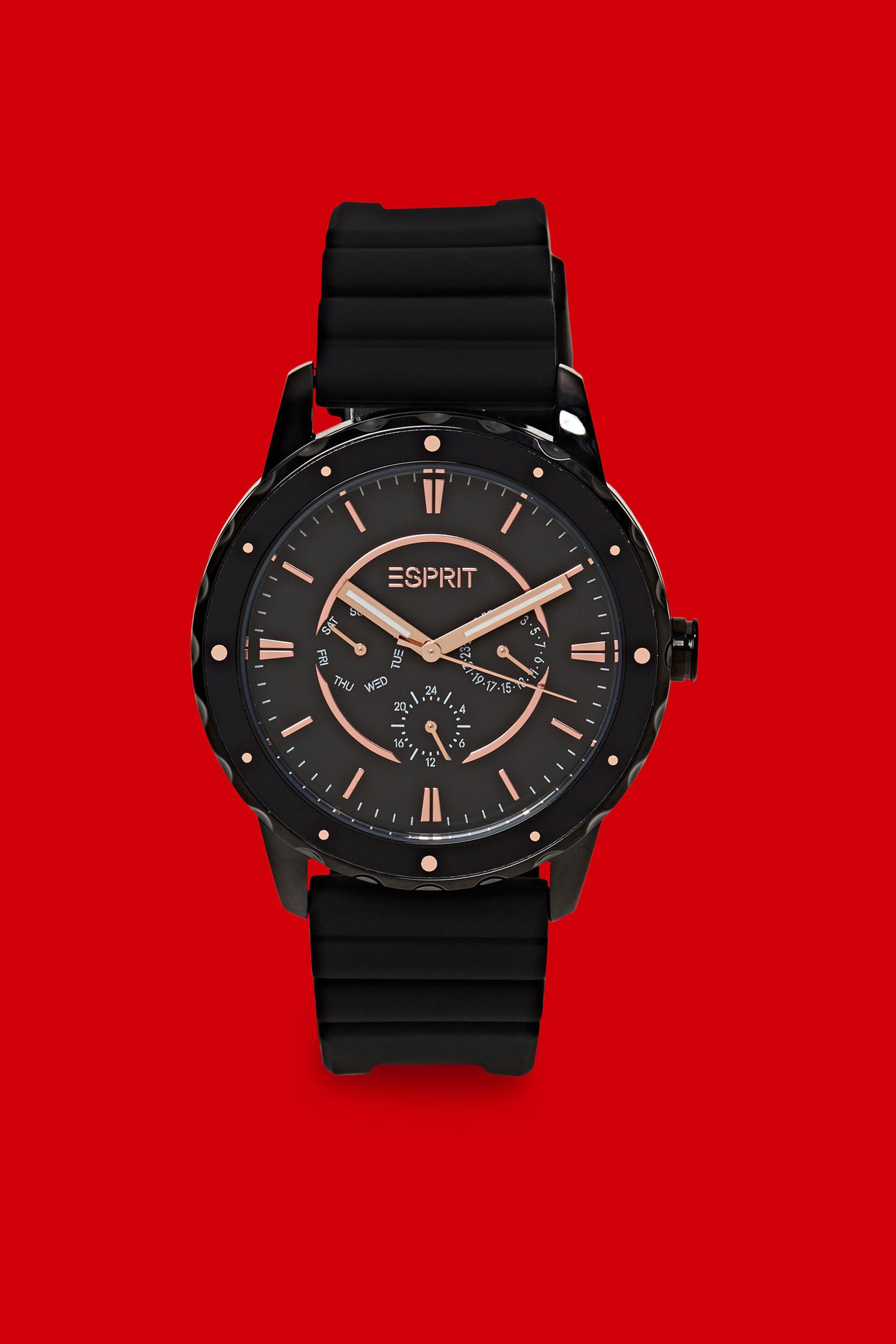 Esprit Mode Stainless-steel watch with rubber bracelet