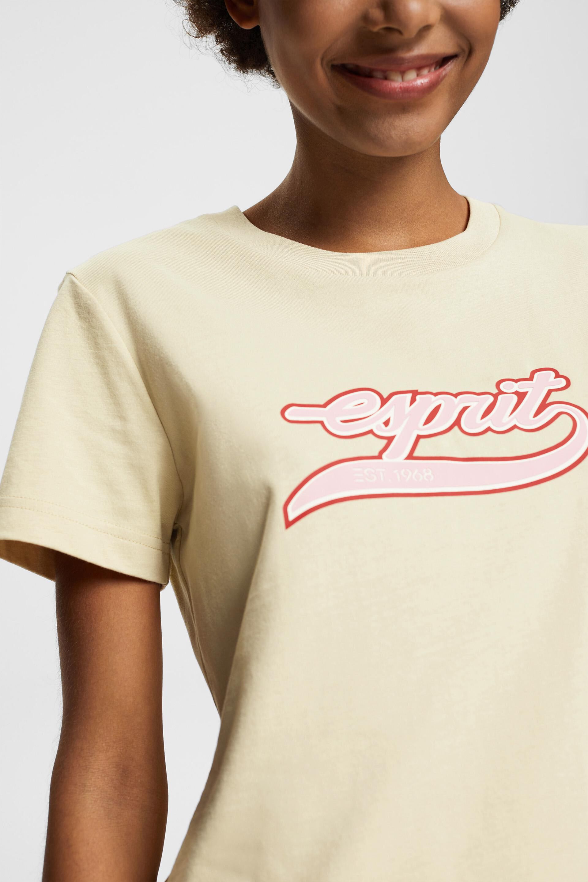 Esprit Damen Baumwoll-T-Shirt mit aufgedrucktem Logo