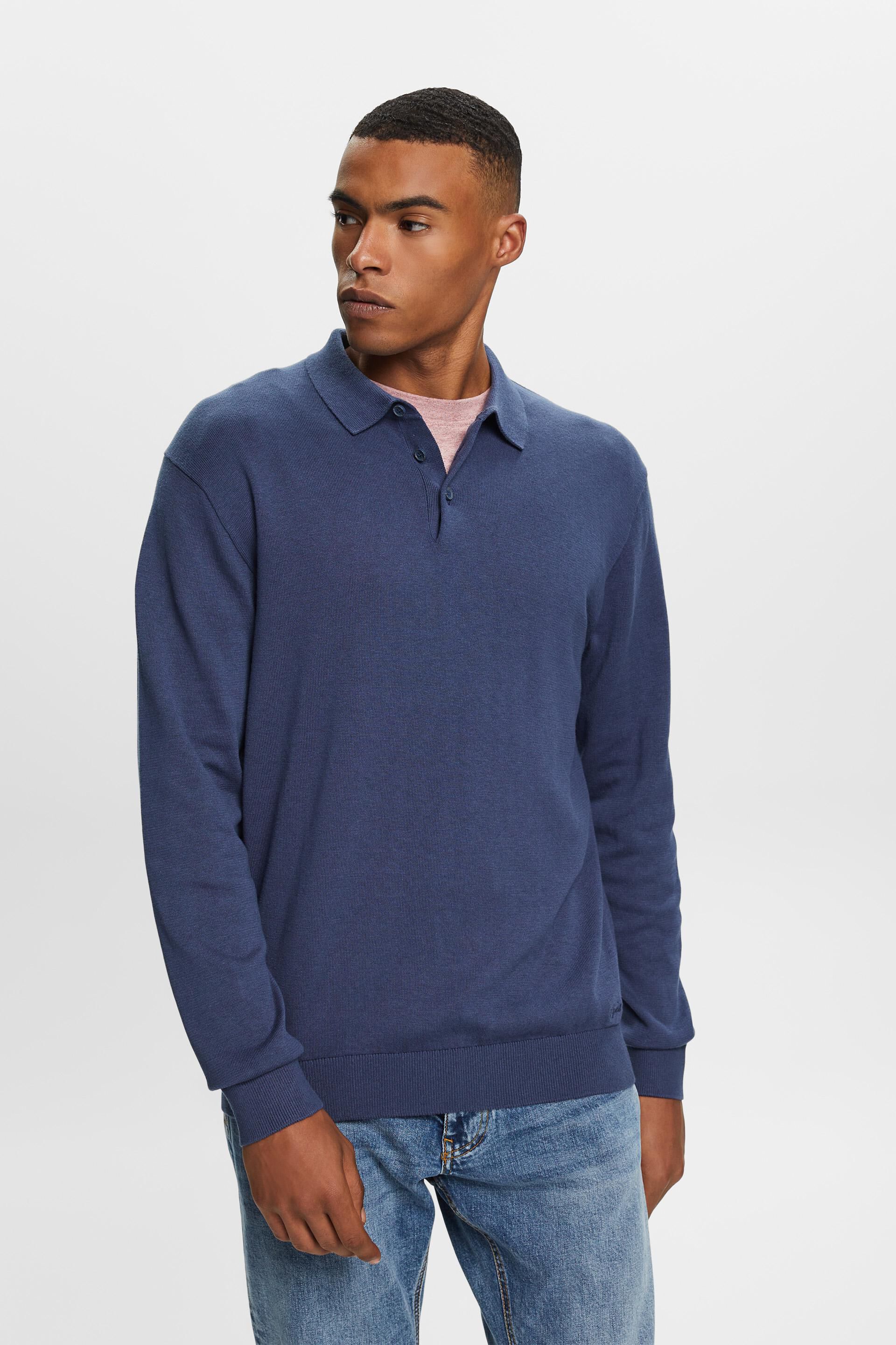 Esprit jumper with polo TENCEL™ a Knit collar,
