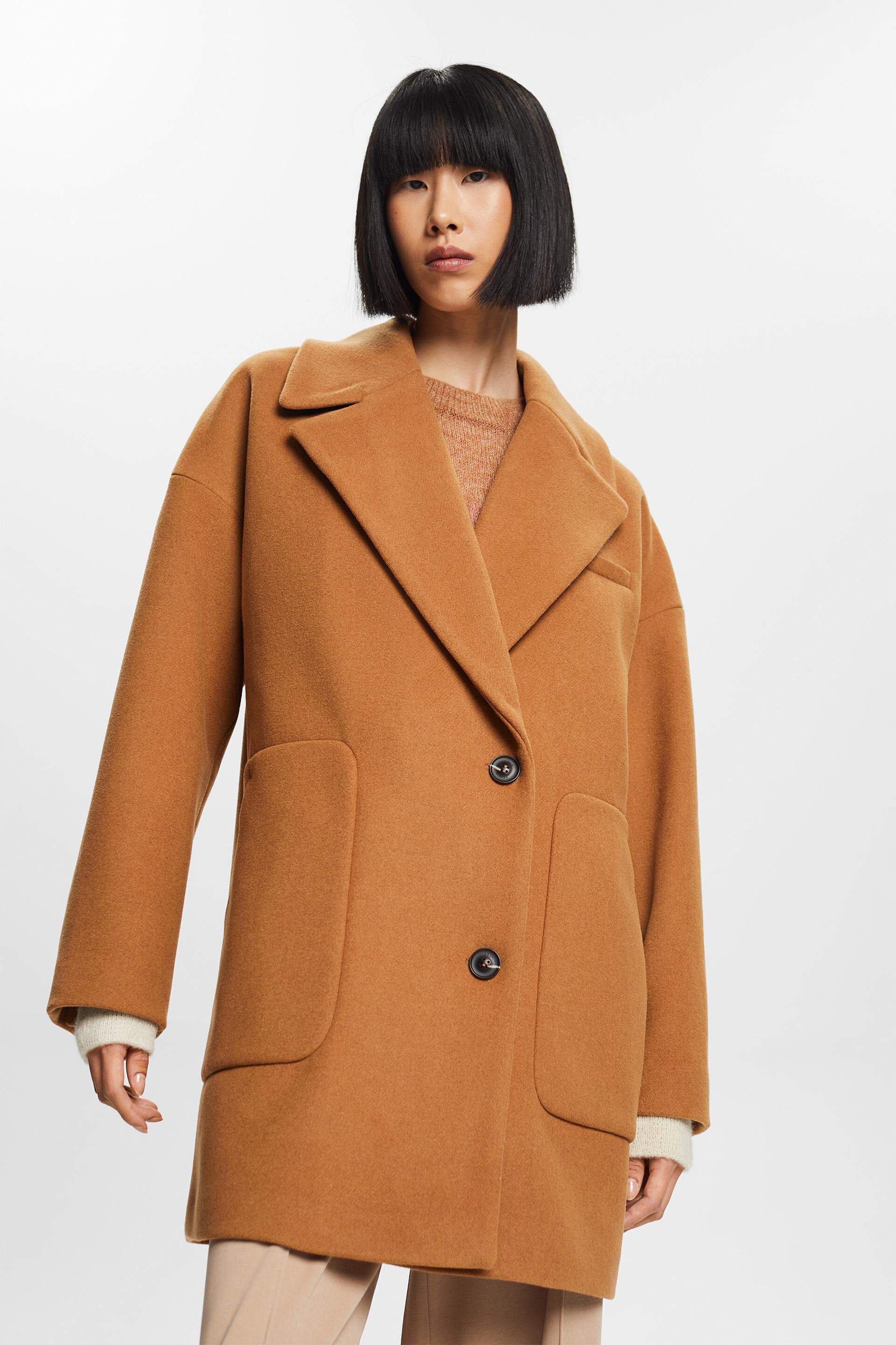 Esprit Damen Recycelt: blended wool coat