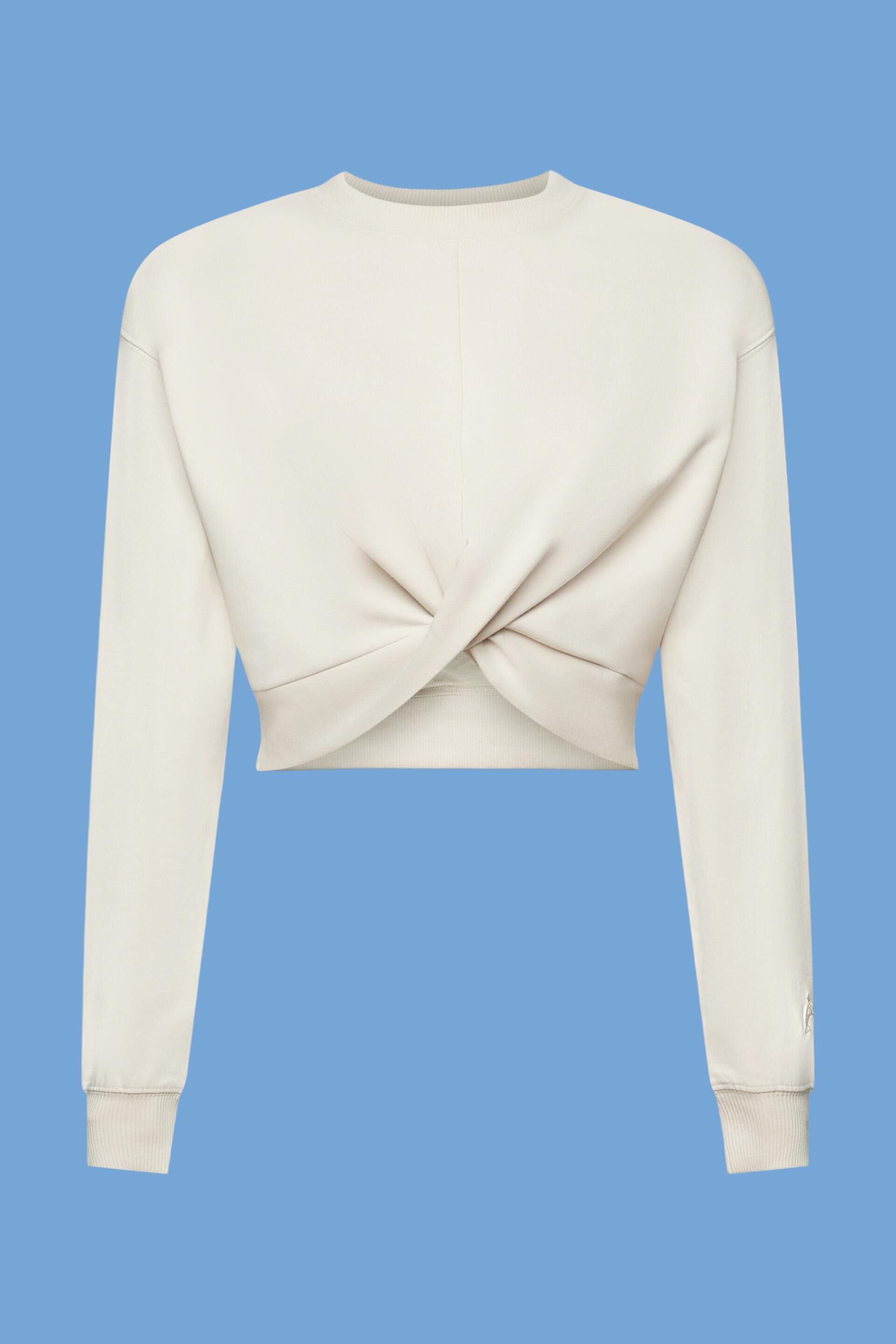 Esprit Damen Kurzes Sweatshirt mit Knotendetail