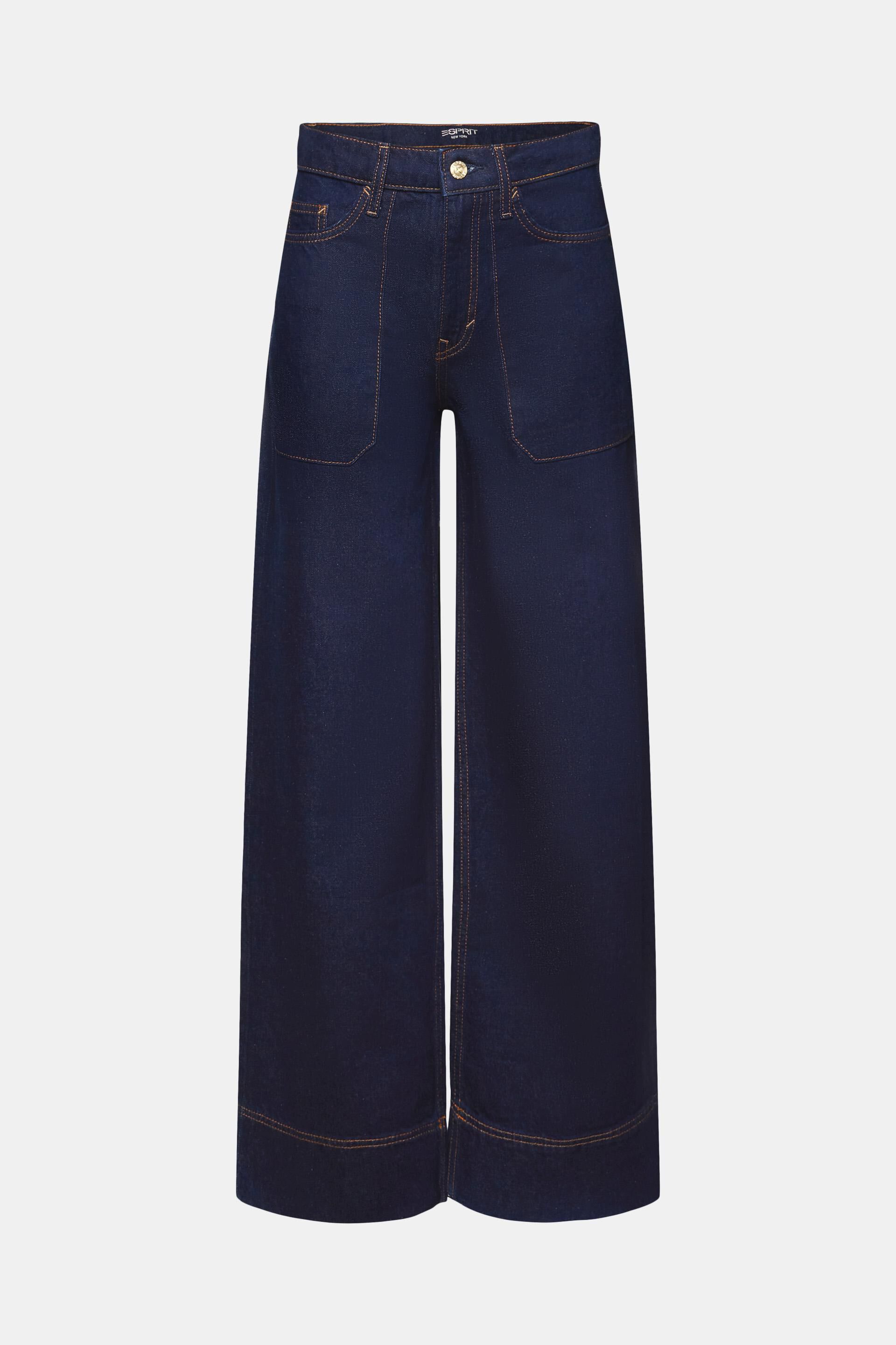 Esprit Damen Retro-Jeans mit weitem Baumwolle 100 % Bein
