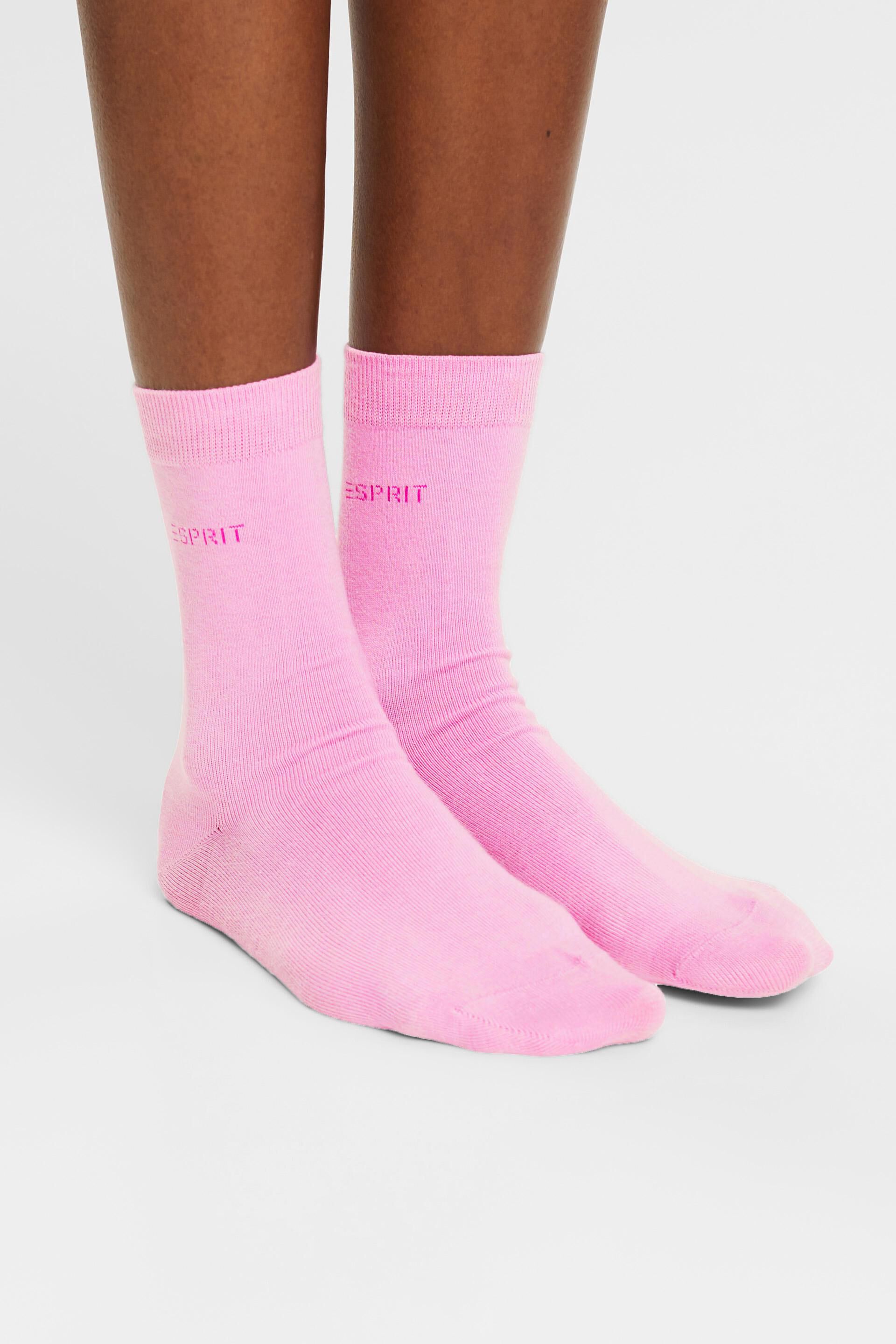 Esprit Online Store 2er-Pack Socken mit gestricktem Logo, Bio-Baumwolle