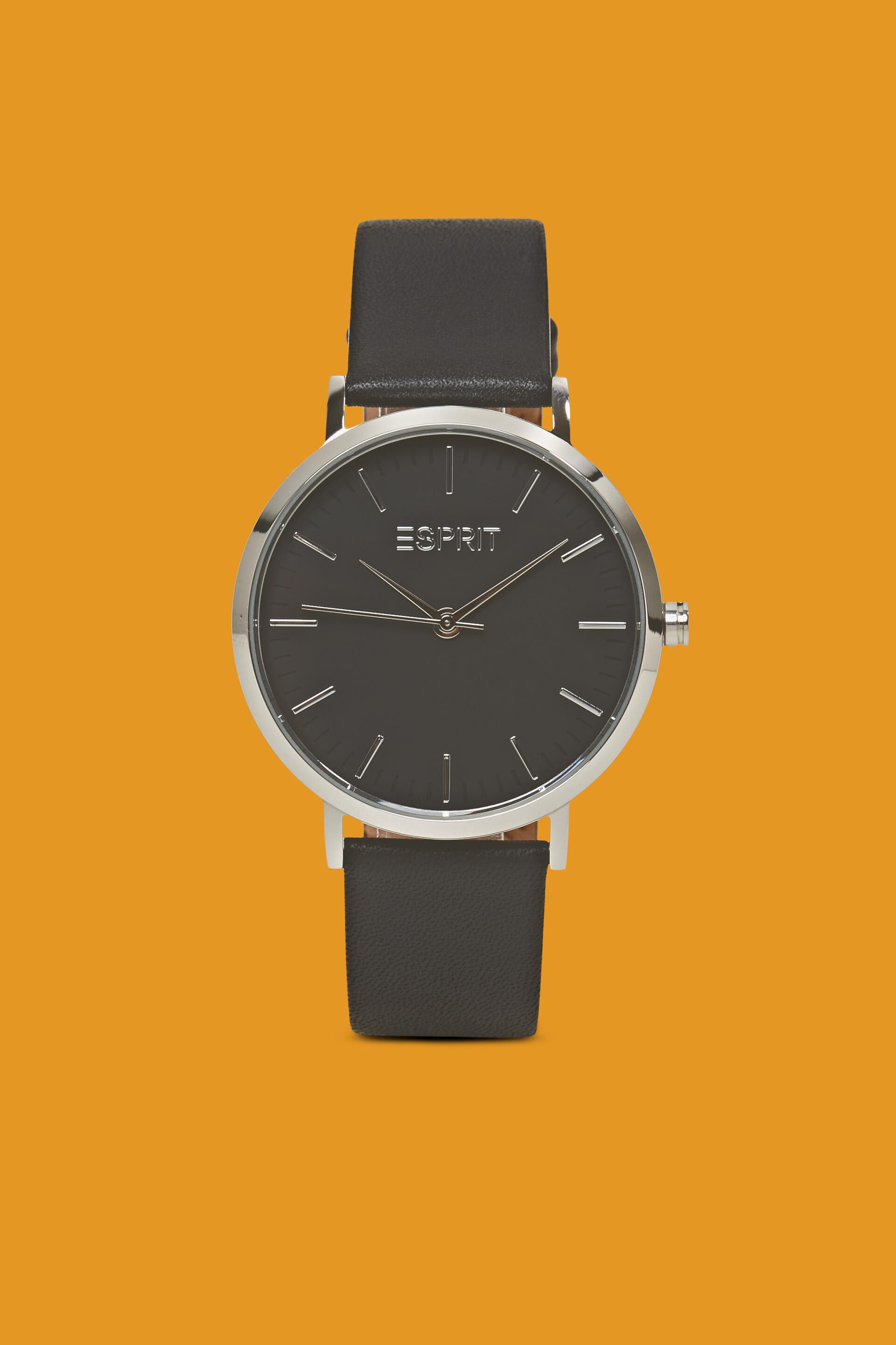 Esprit Mode Stainless-steel watch with a leather strap