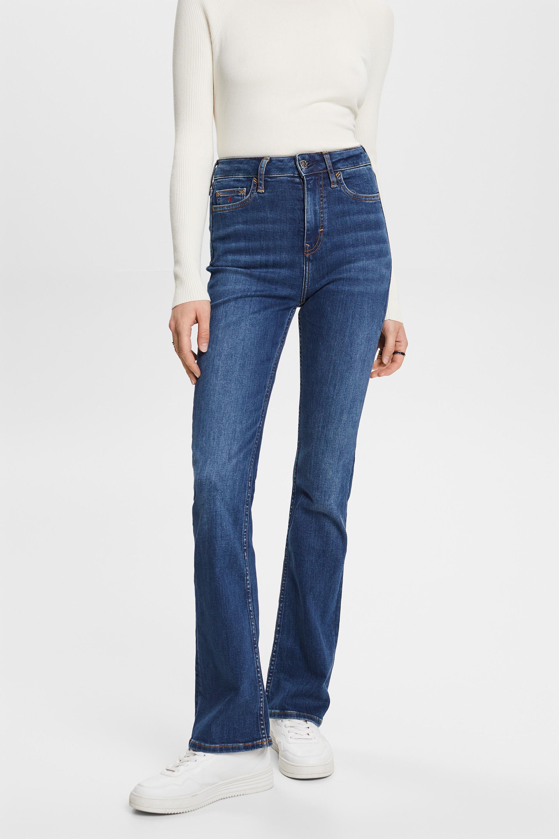 Esprit Damen Hochwertige Bootcut-Jeans mit hohem Bund