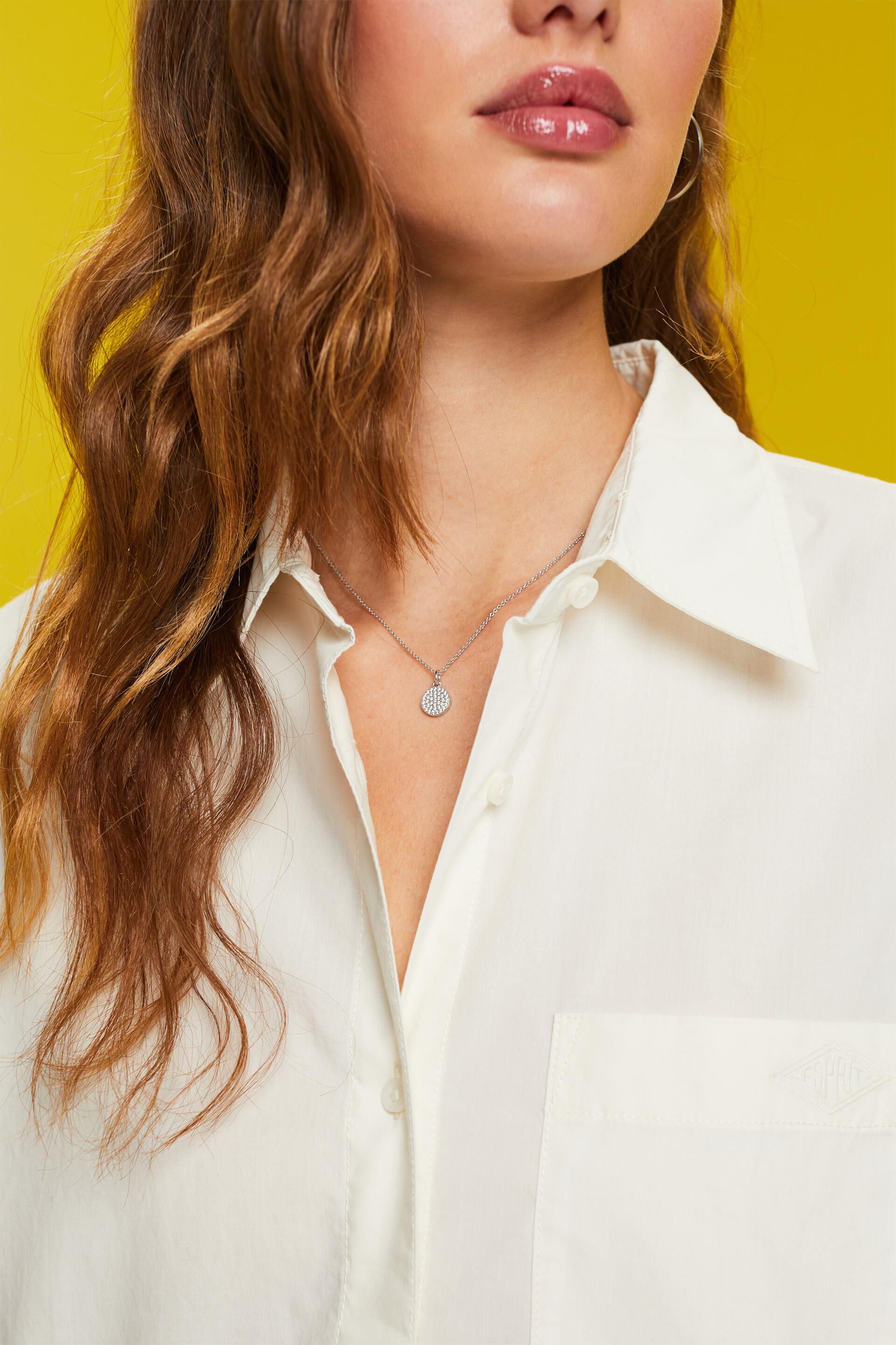 Esprit Online Store Halskette mit Zirkonia-Anhänger, Sterlingsilber