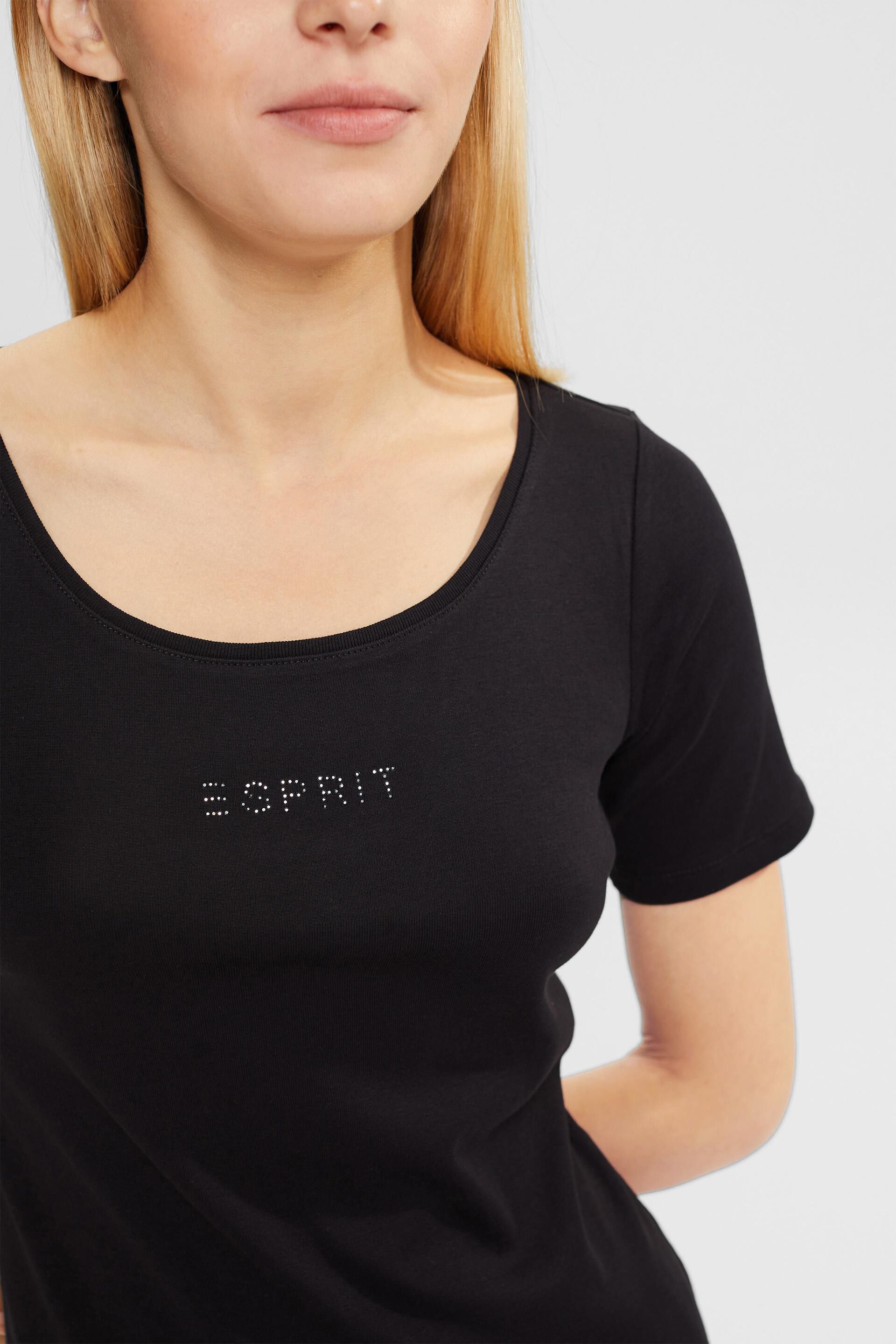 Esprit T-Shirt Strass-Logo mit