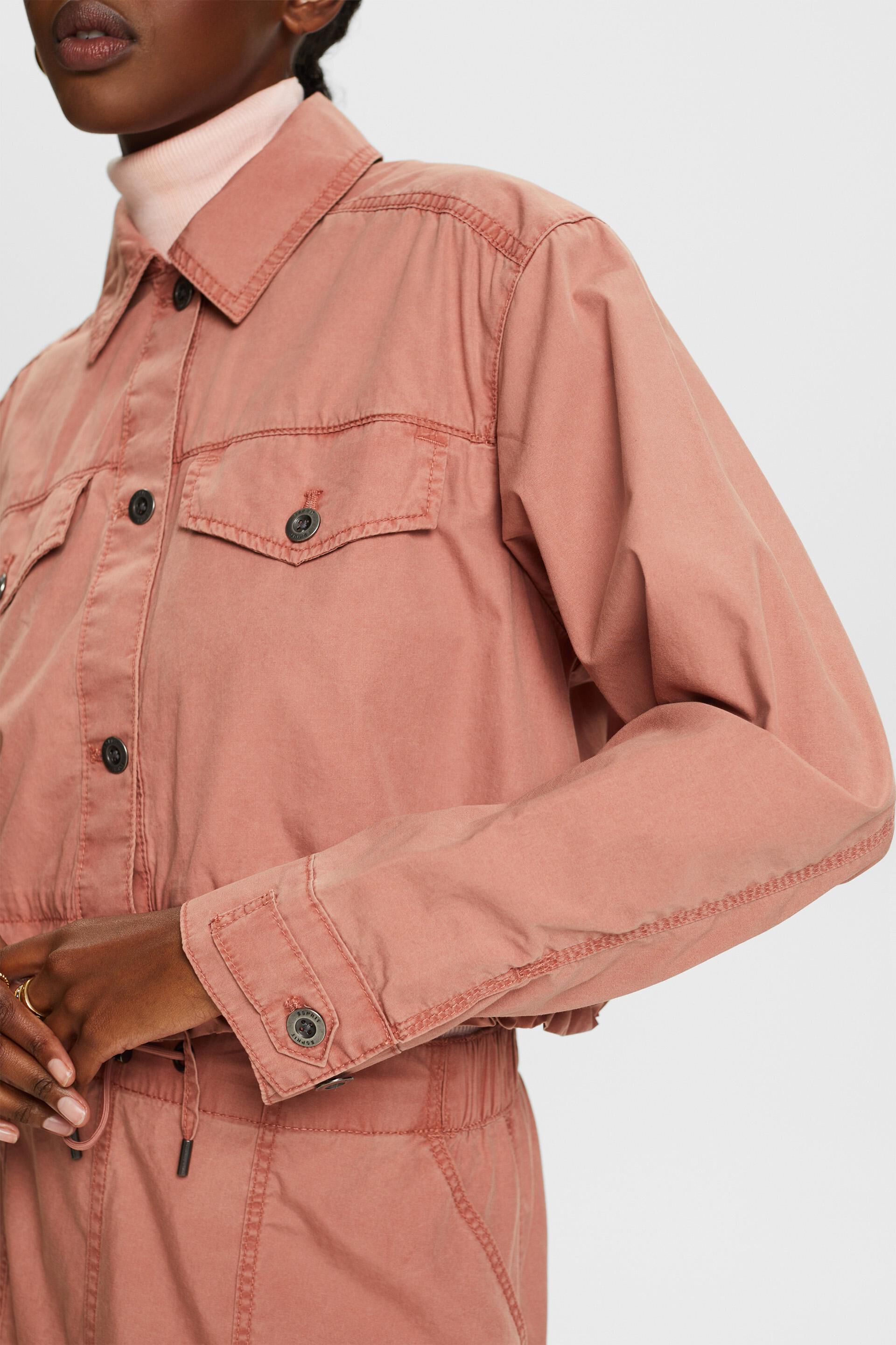 Esprit Damen Kurz geschnittene Baumwoll-Canvas Jacke aus mit vorne Schnürung
