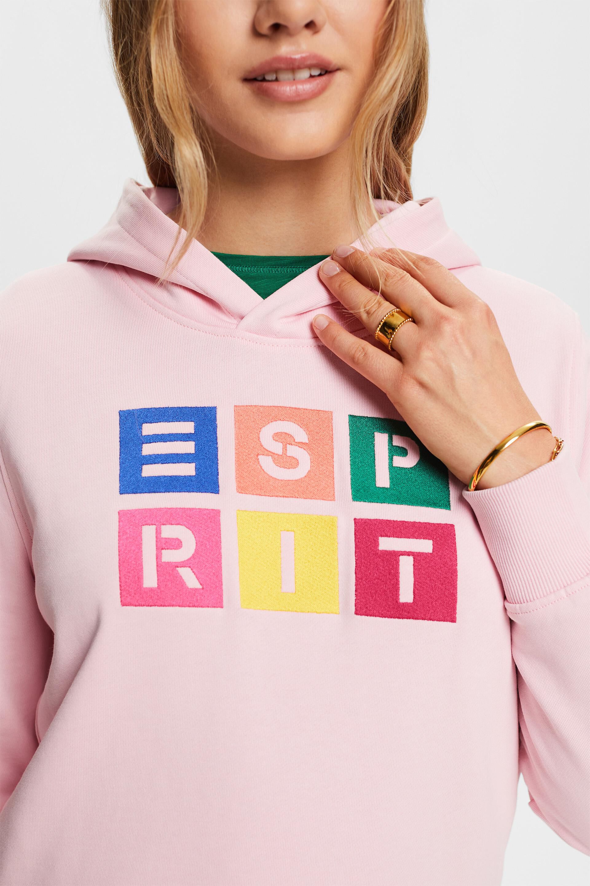 Esprit Damen Kapuzenpullover mit Bio-Baumwolle aufgesticktem Logo