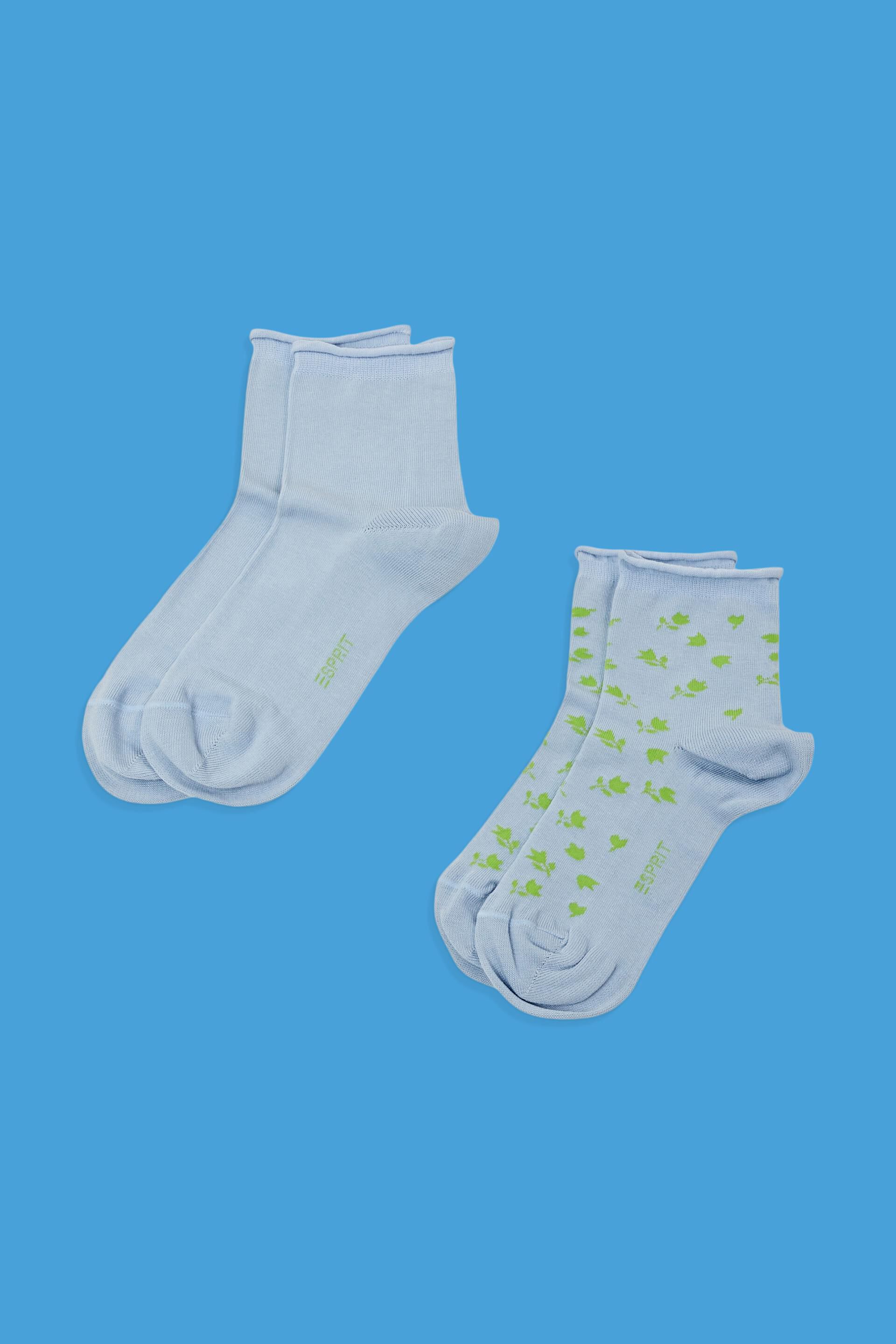Esprit Online Store 2-pack of short socks with floral pattern