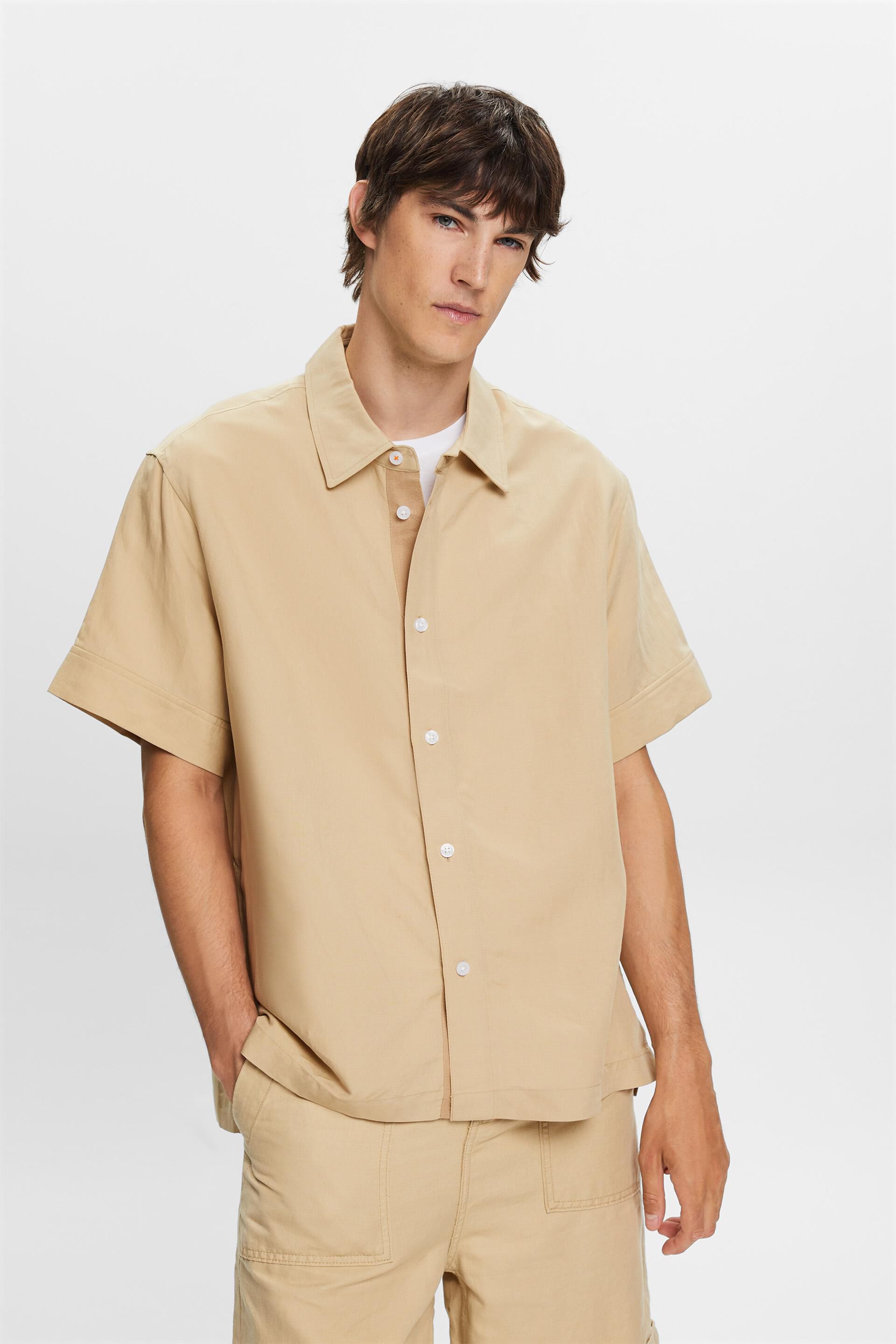 Esprit shirt, blend linen Short-sleeved