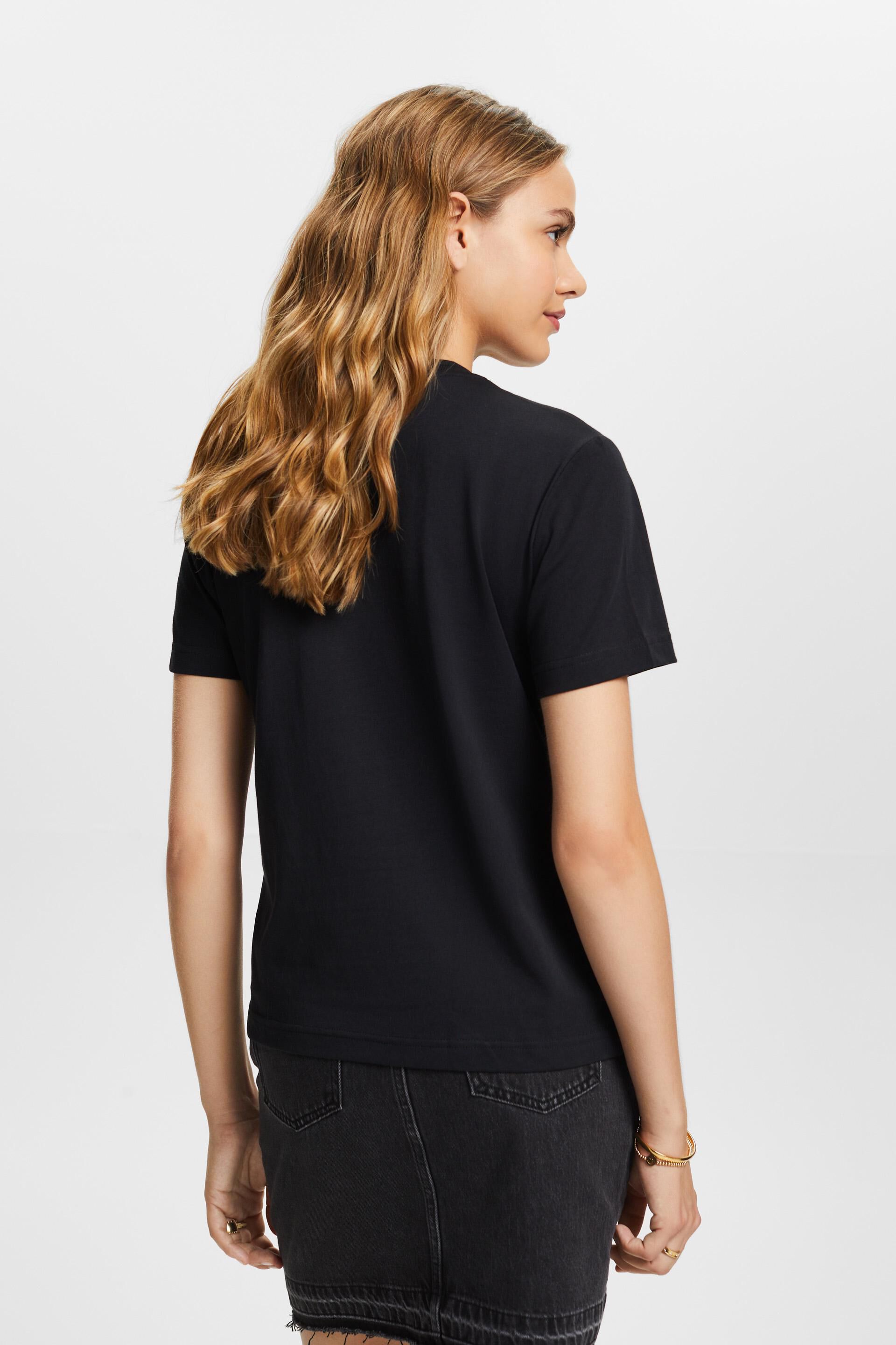 Esprit % T-Shirt Rundhalsausschnitt, mit Baumwolle 100