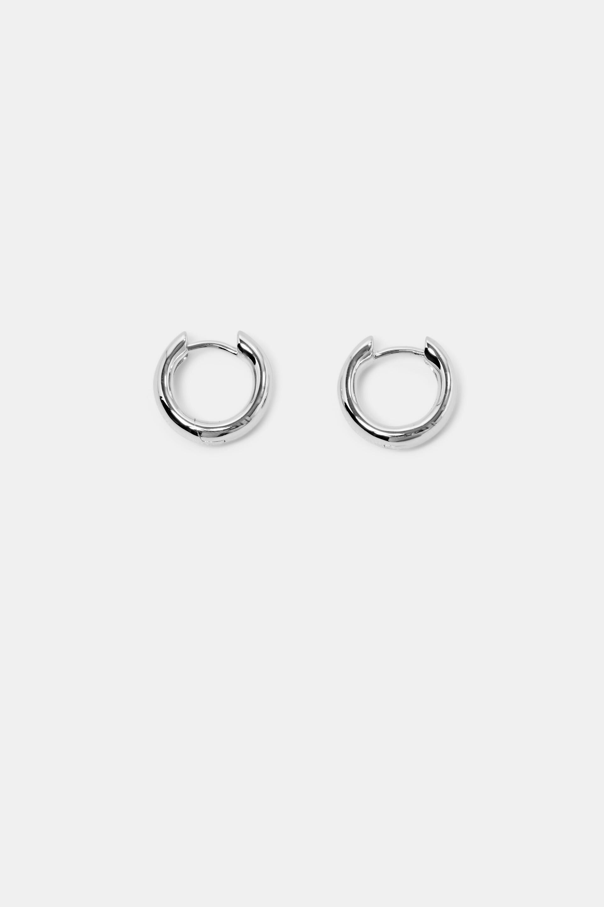 Esprit Online Store Small Sterling Silver Hoop Earrings