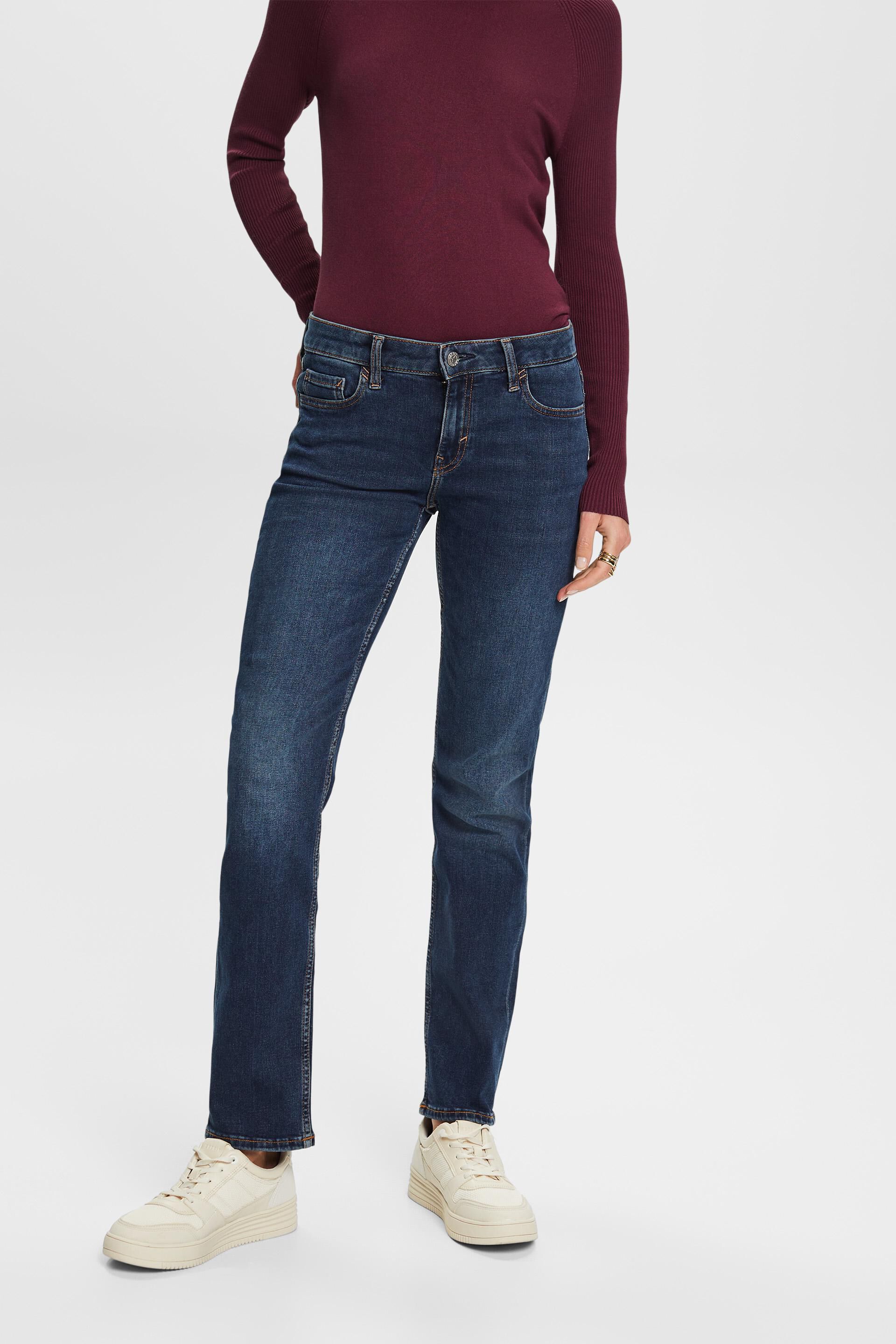 Esprit Damen Recycelt: Gerade Jeans mit mittelhohem Bund