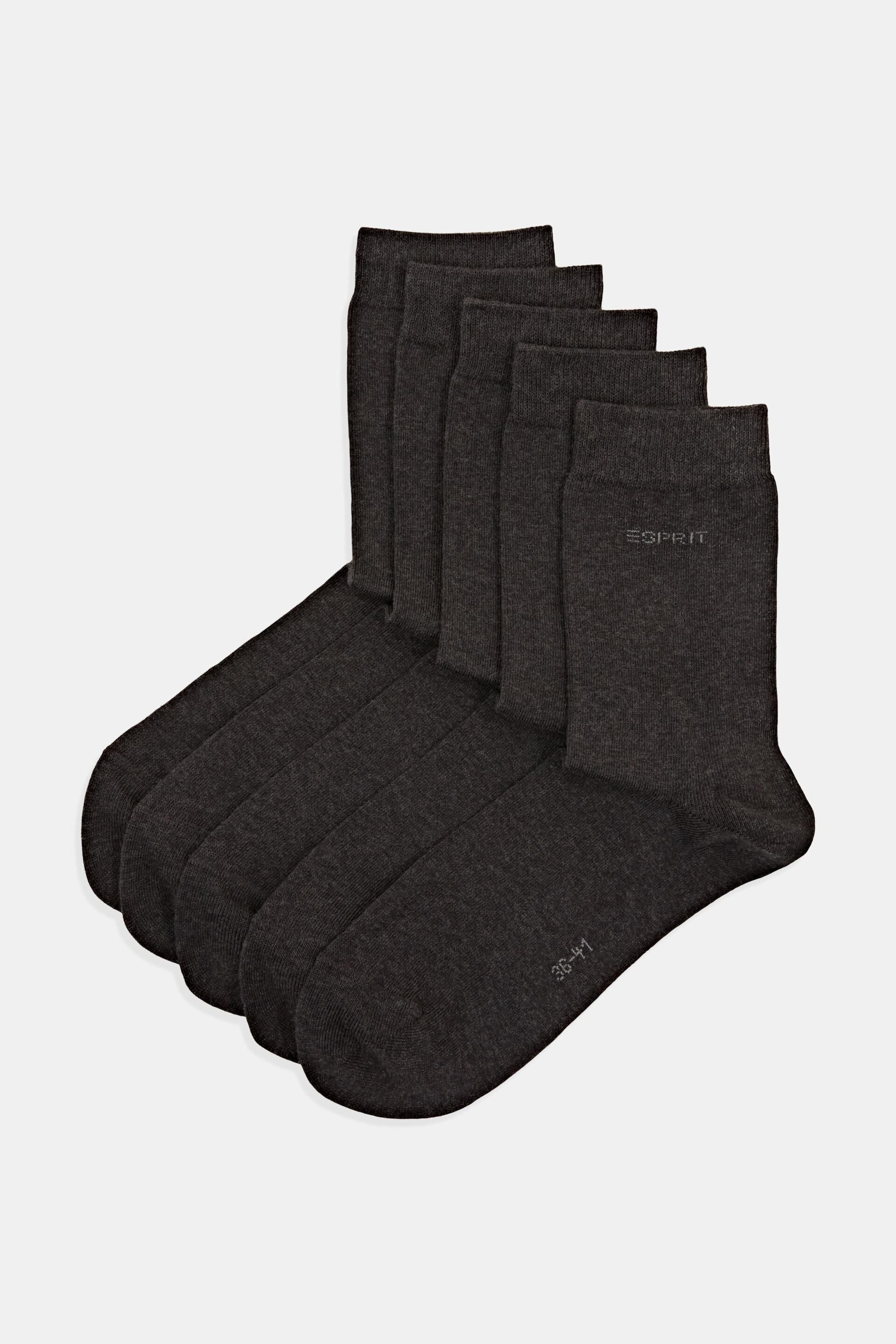 Pack of 5 plain socks, organic cotton