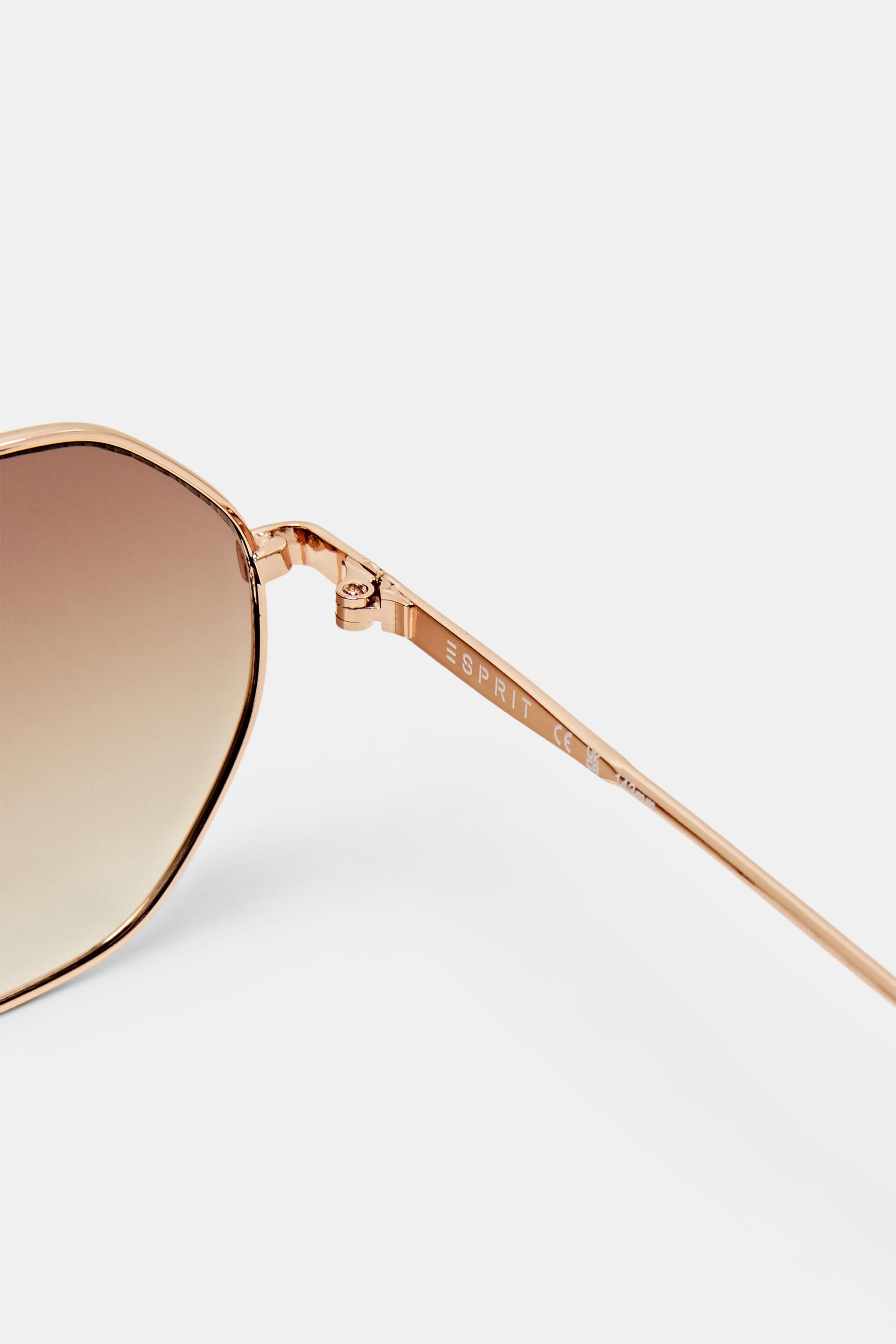 Esprit Online Store Sonnenbrille mit Metallrahmen filigranem goldfarbenem