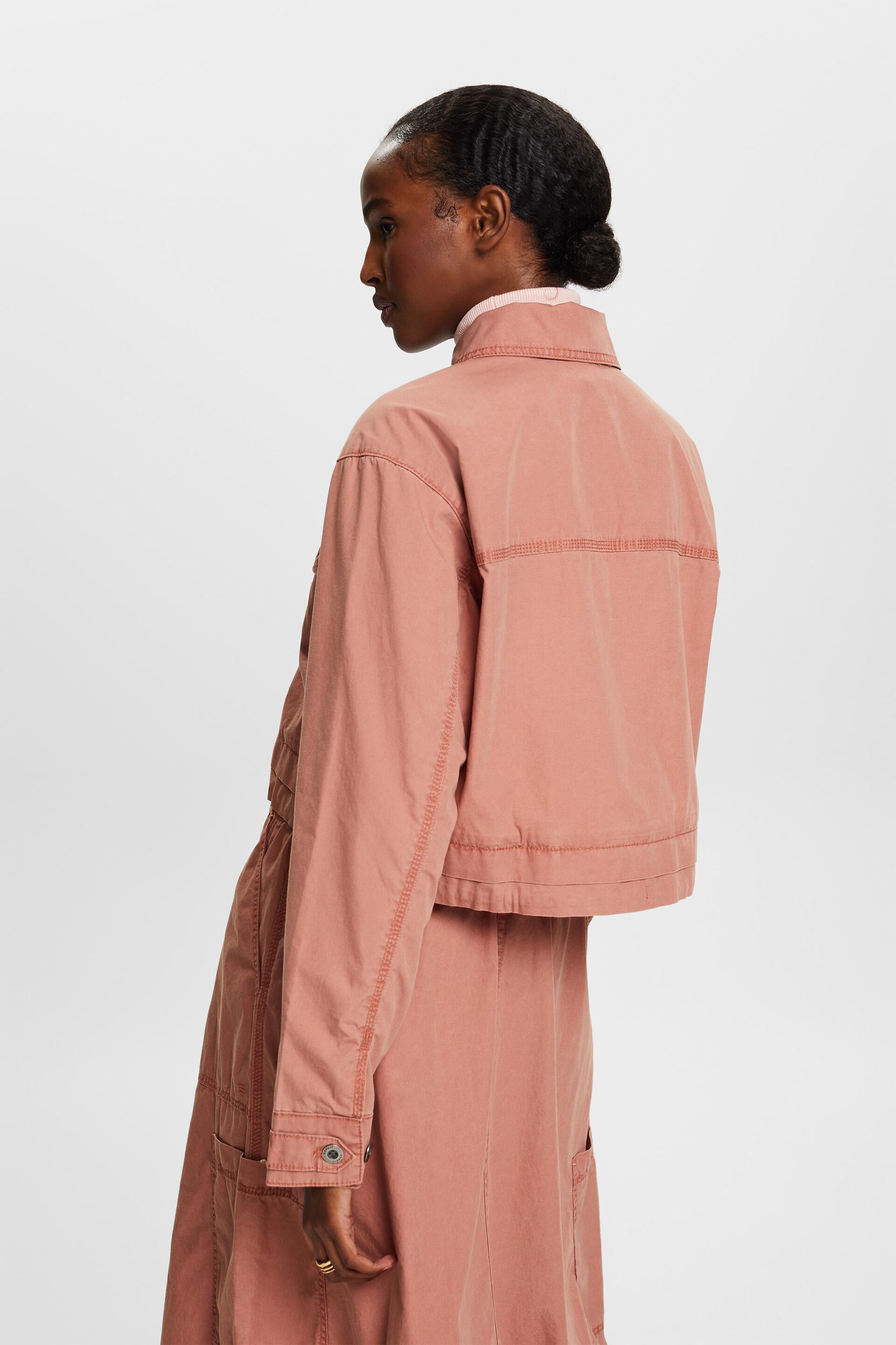 Esprit Baumwoll-Canvas Schnürung aus mit Kurz geschnittene vorne Jacke