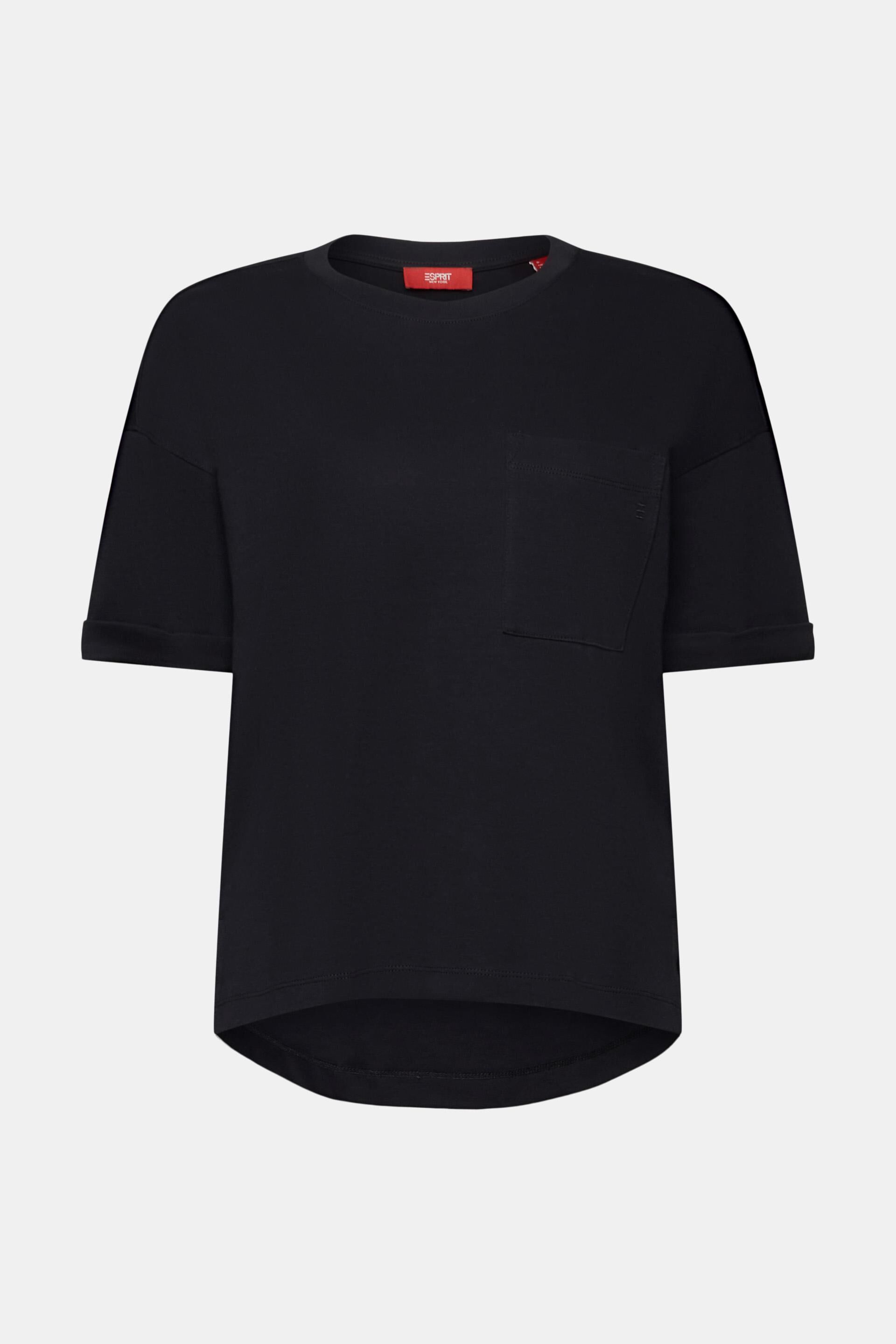 Esprit Damen T-Shirt mit Rundhalsausschnitt, 100 Baumwolle 