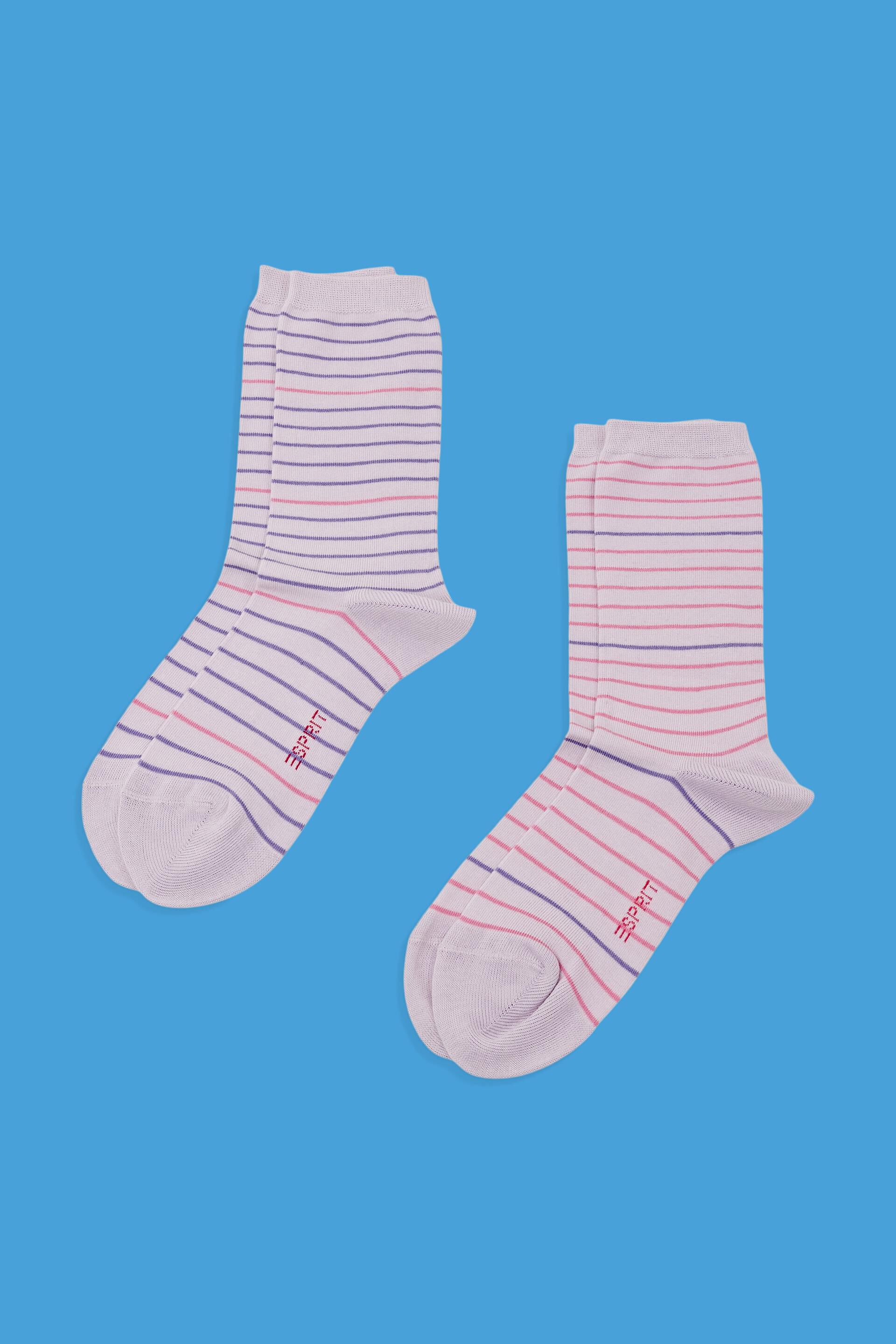 2er-Pack gestreifte Socken aus Bio-Baumwolle