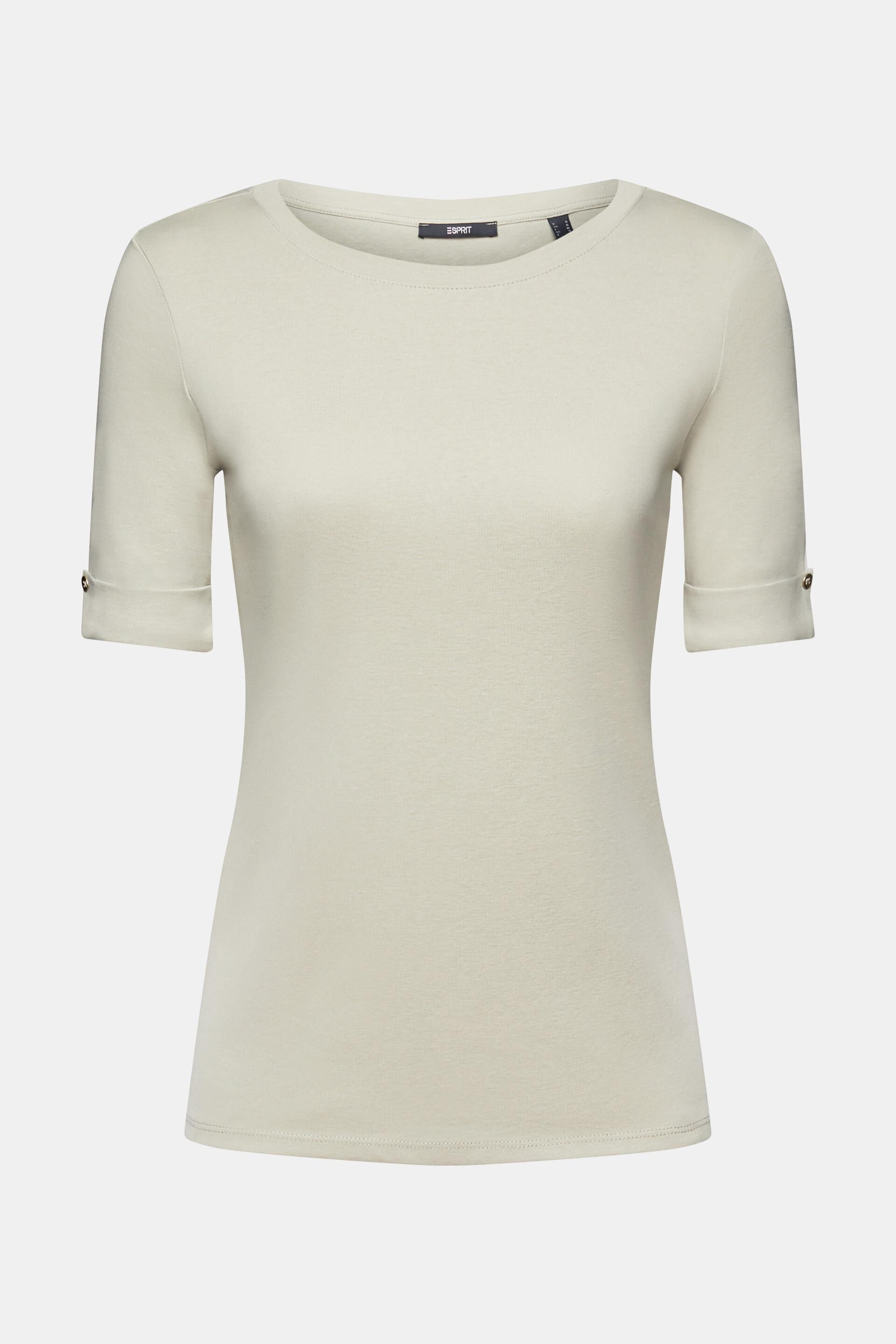 Esprit T-Shirt Umschlagbündchen aus Bio-Baumwolle mit