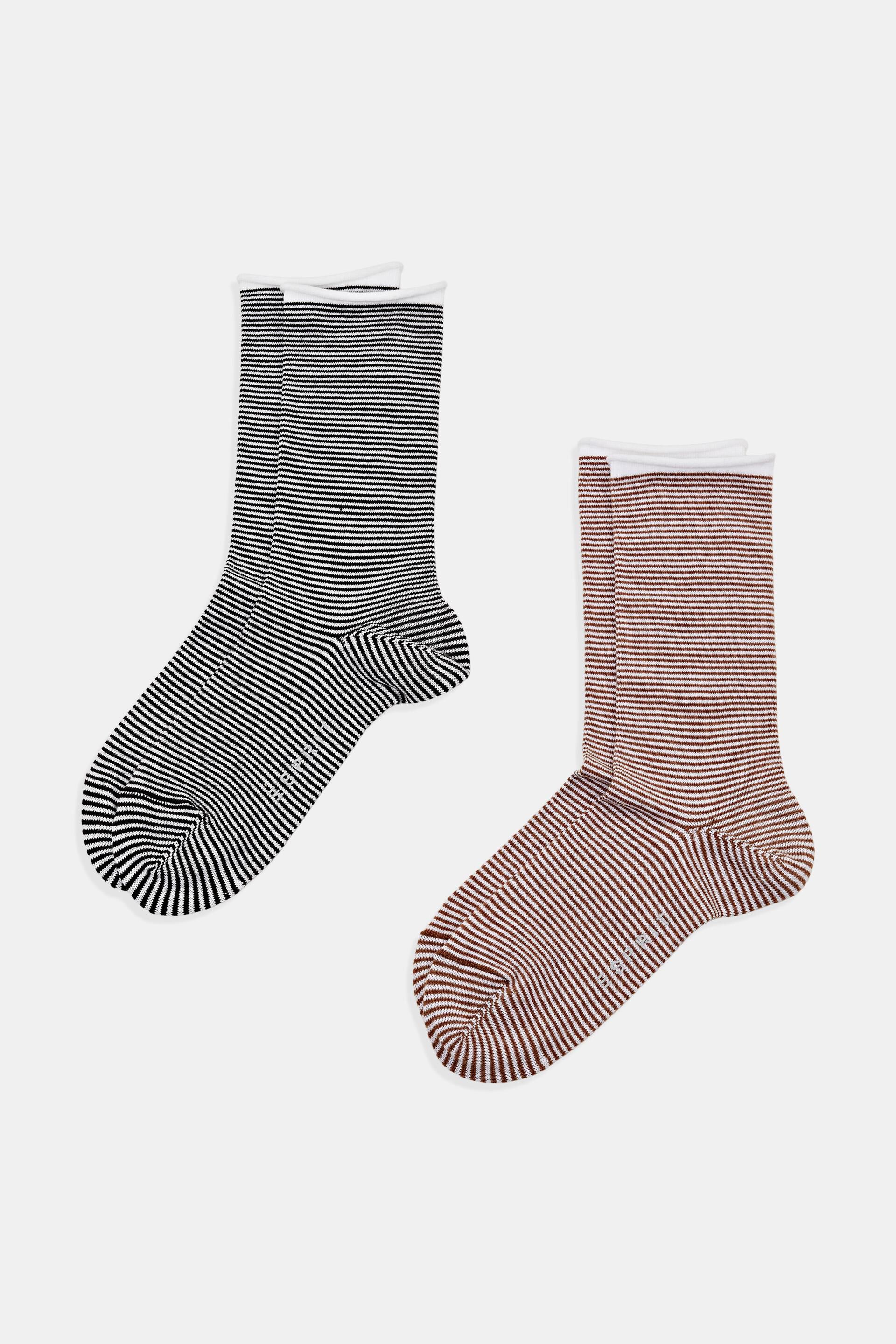 Esprit Rollbündchen, mit Bio-Baumwolle Gestreifte Socken
