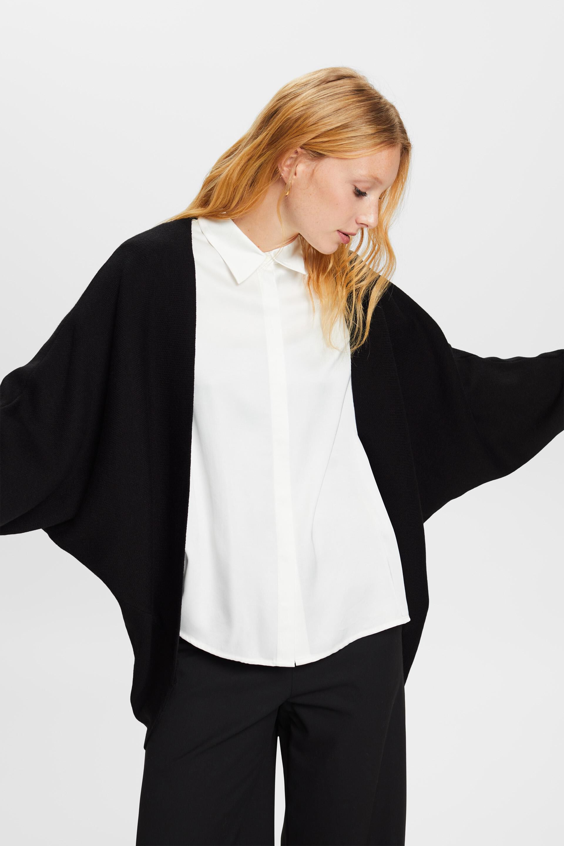 Esprit Online Store Recycled: cardigan with batwing sleeves