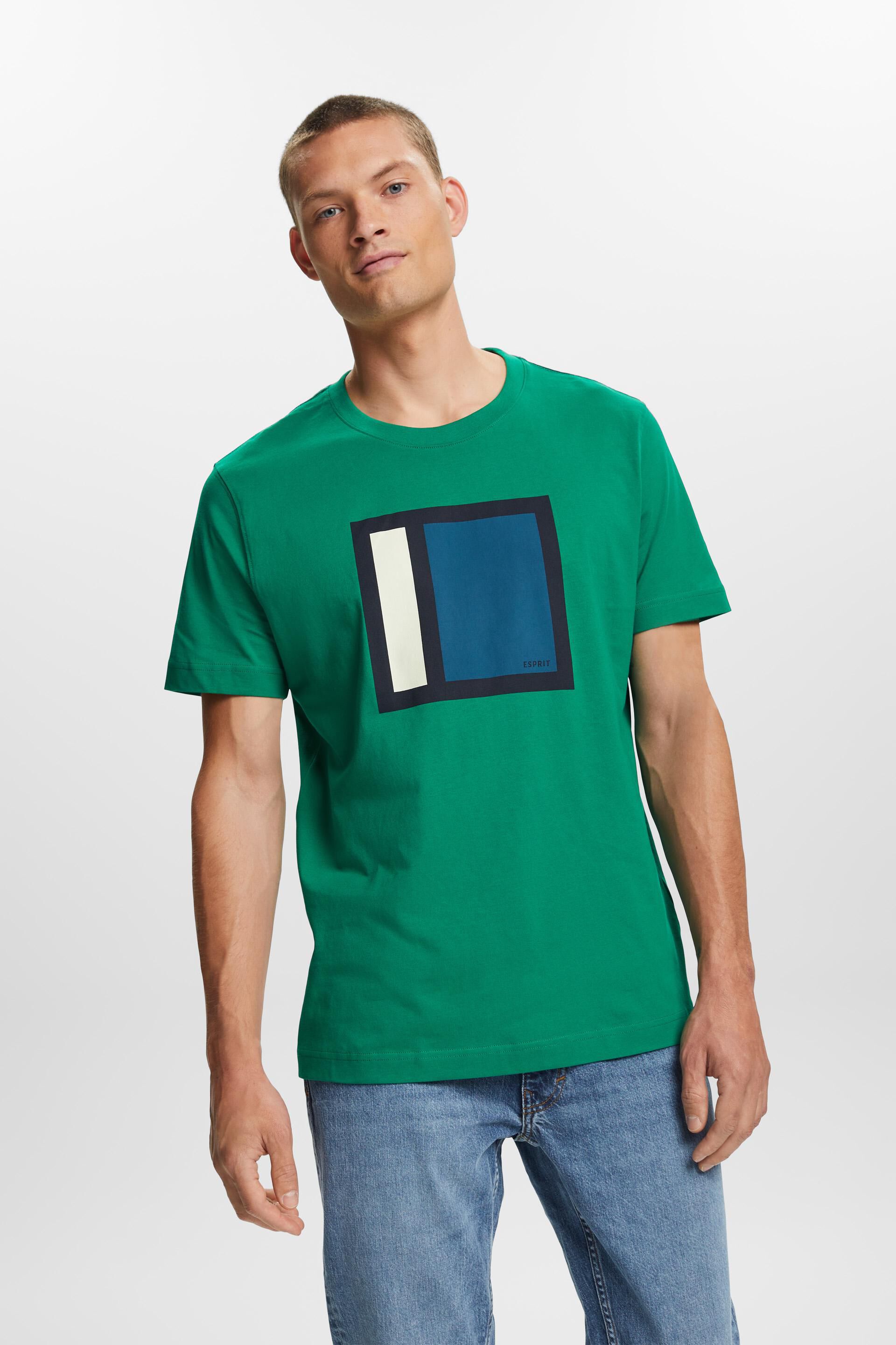 Jersey-T-Shirt mit Aufdruck, 100 % Baumwolle