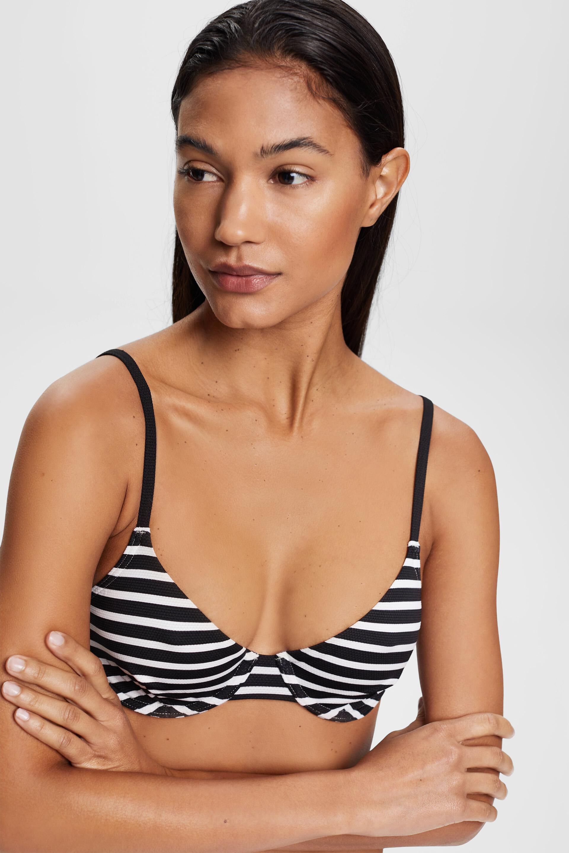 Esprit underwired bikini & with stripes top Unpadded