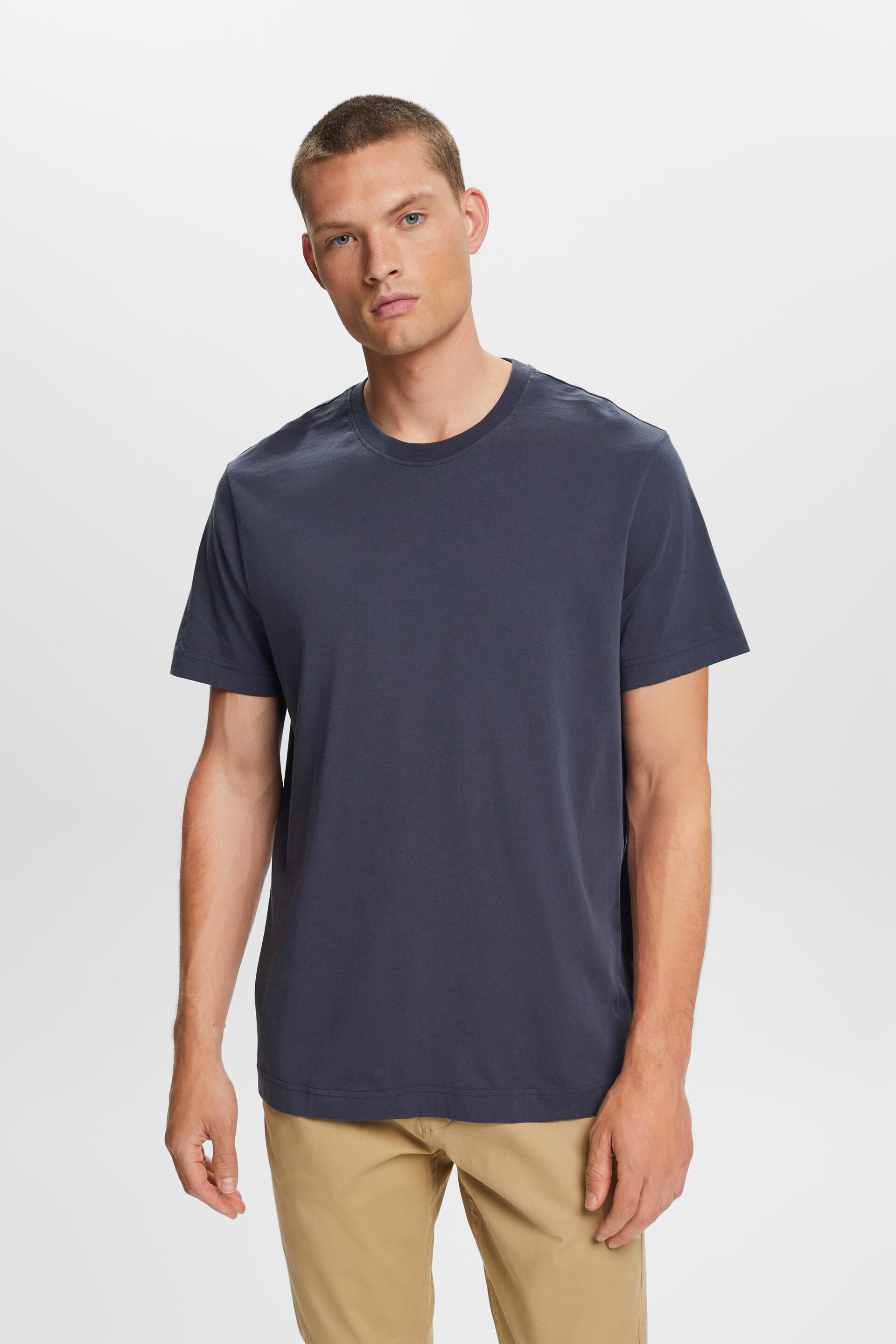 Jersey-T-Shirt mit Rundhalsausschnitt, 100 % Baumwolle