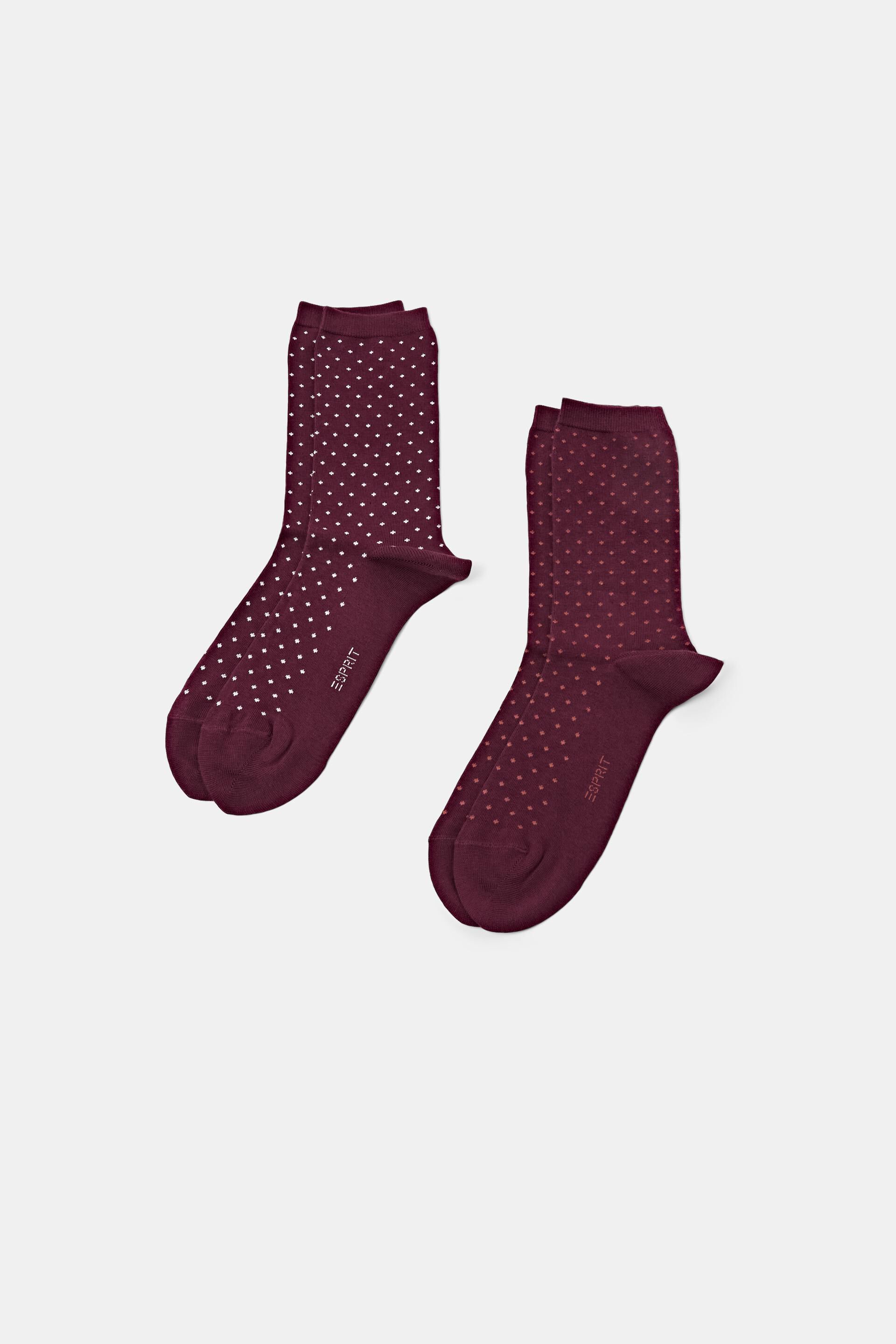 Esprit dot organic polka socks, of cotton 2-pack