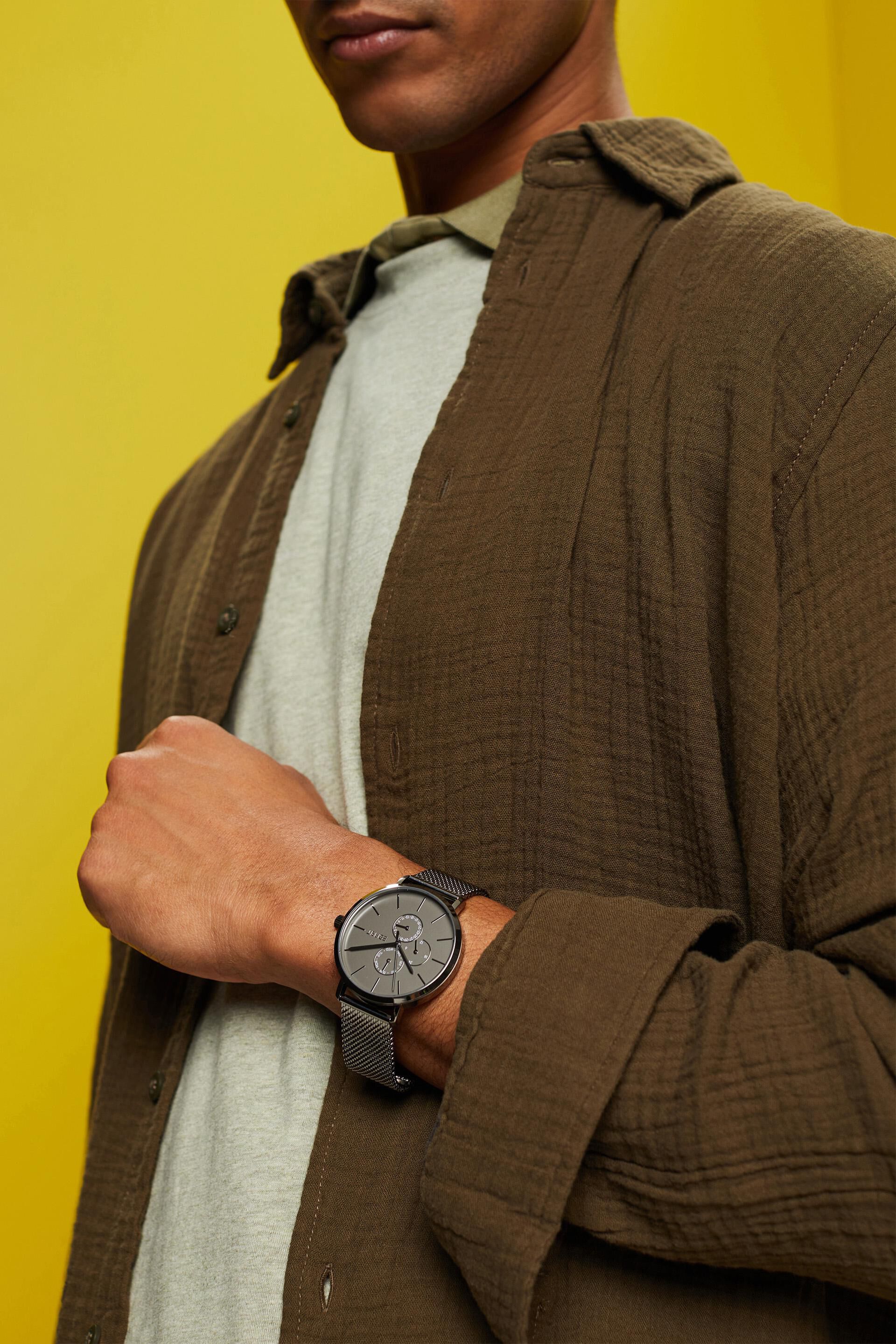 Esprit Mode Uhr mit Edelstahl-Mesh-Armband